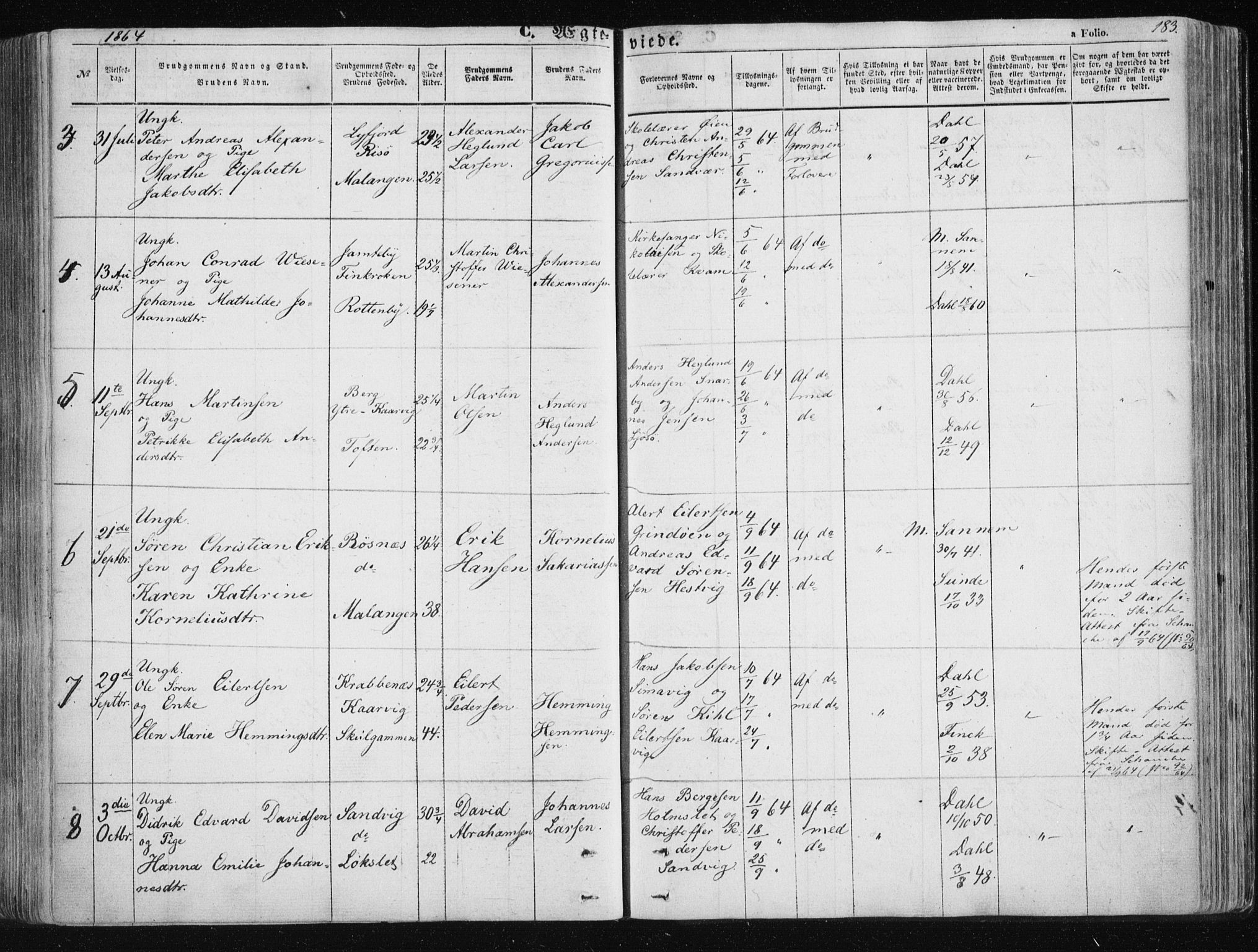 Tromsøysund sokneprestkontor, SATØ/S-1304/G/Ga/L0001kirke: Parish register (official) no. 1, 1856-1867, p. 183