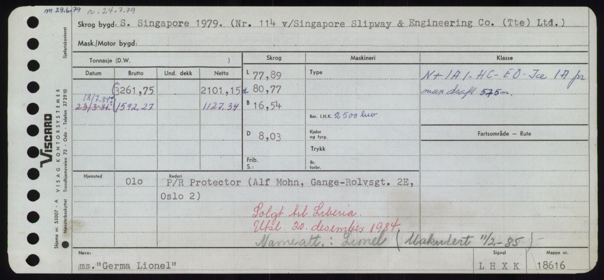 Sjøfartsdirektoratet med forløpere, Skipsmålingen, RA/S-1627/H/Hd/L0012: Fartøy, G-Glø, p. 287