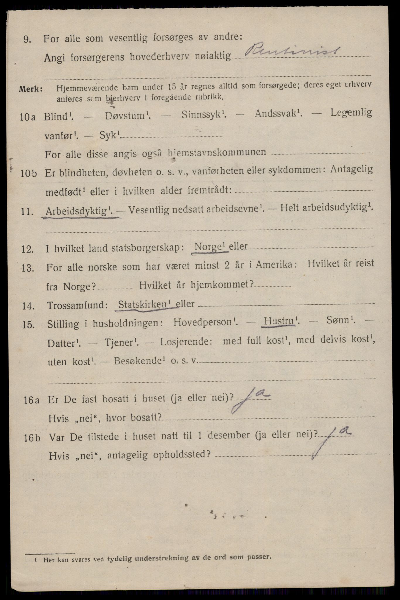 SAST, 1920 census for Sandnes, 1920, p. 7229