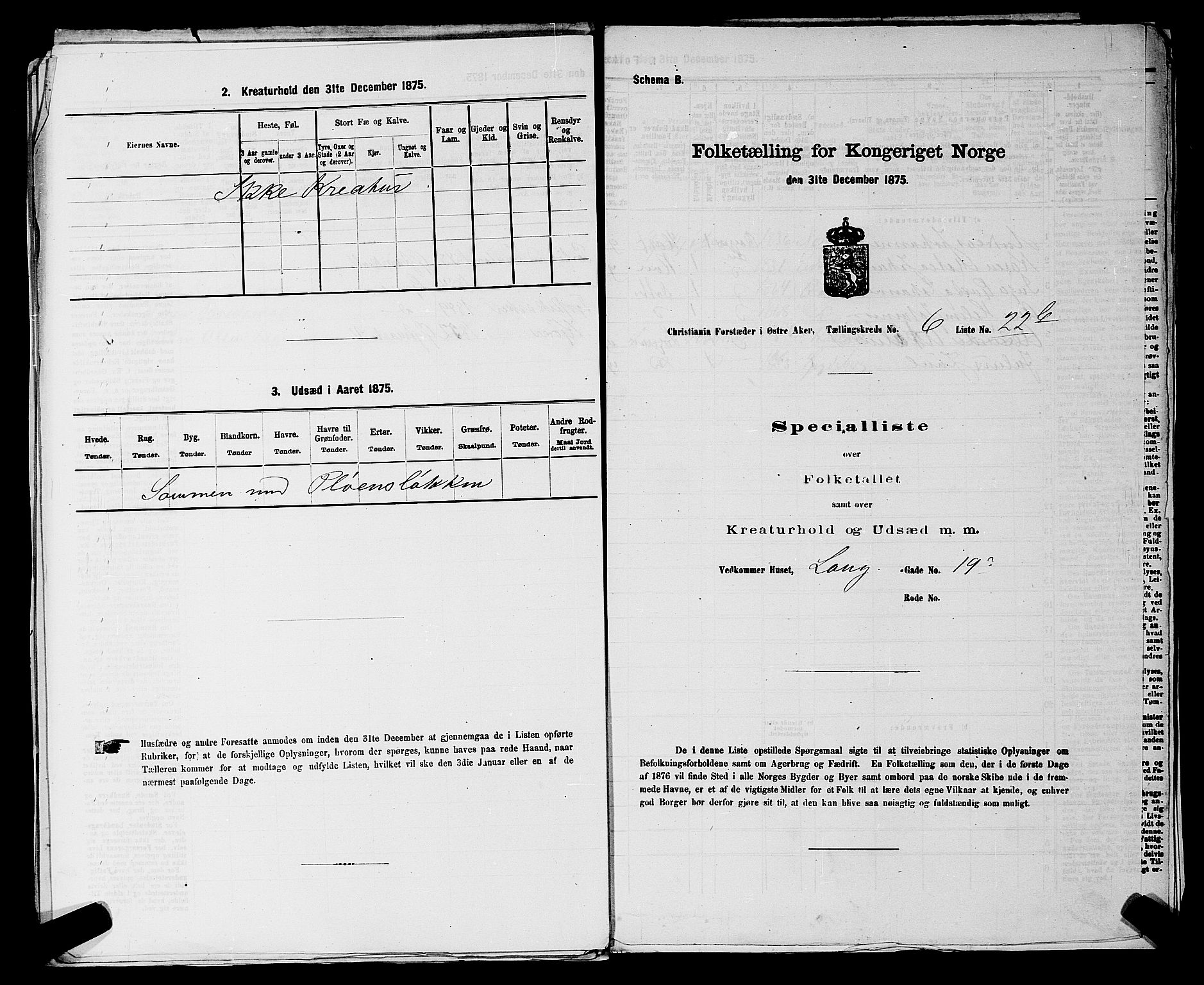 RA, 1875 census for 0218bP Østre Aker, 1875, p. 2970