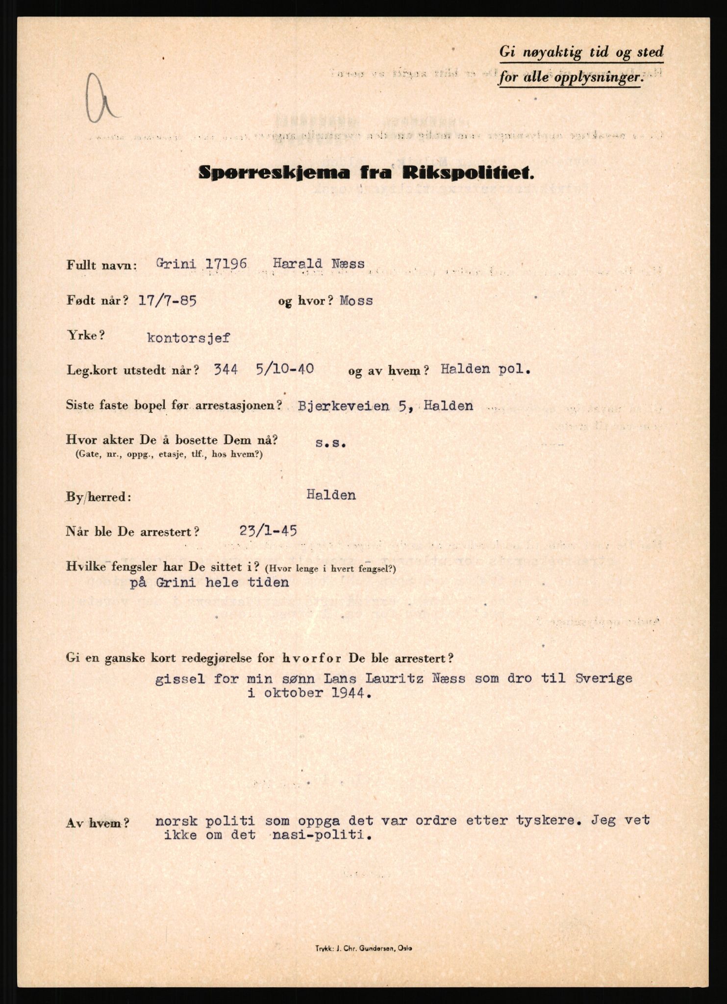 Rikspolitisjefen, AV/RA-S-1560/L/L0012: Mogensen, Øivind - Noraas, Lars, 1940-1945, p. 434