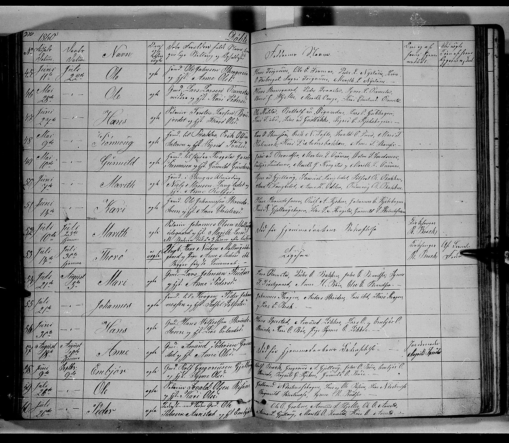 Lom prestekontor, AV/SAH-PREST-070/L/L0004: Parish register (copy) no. 4, 1845-1864, p. 370-371