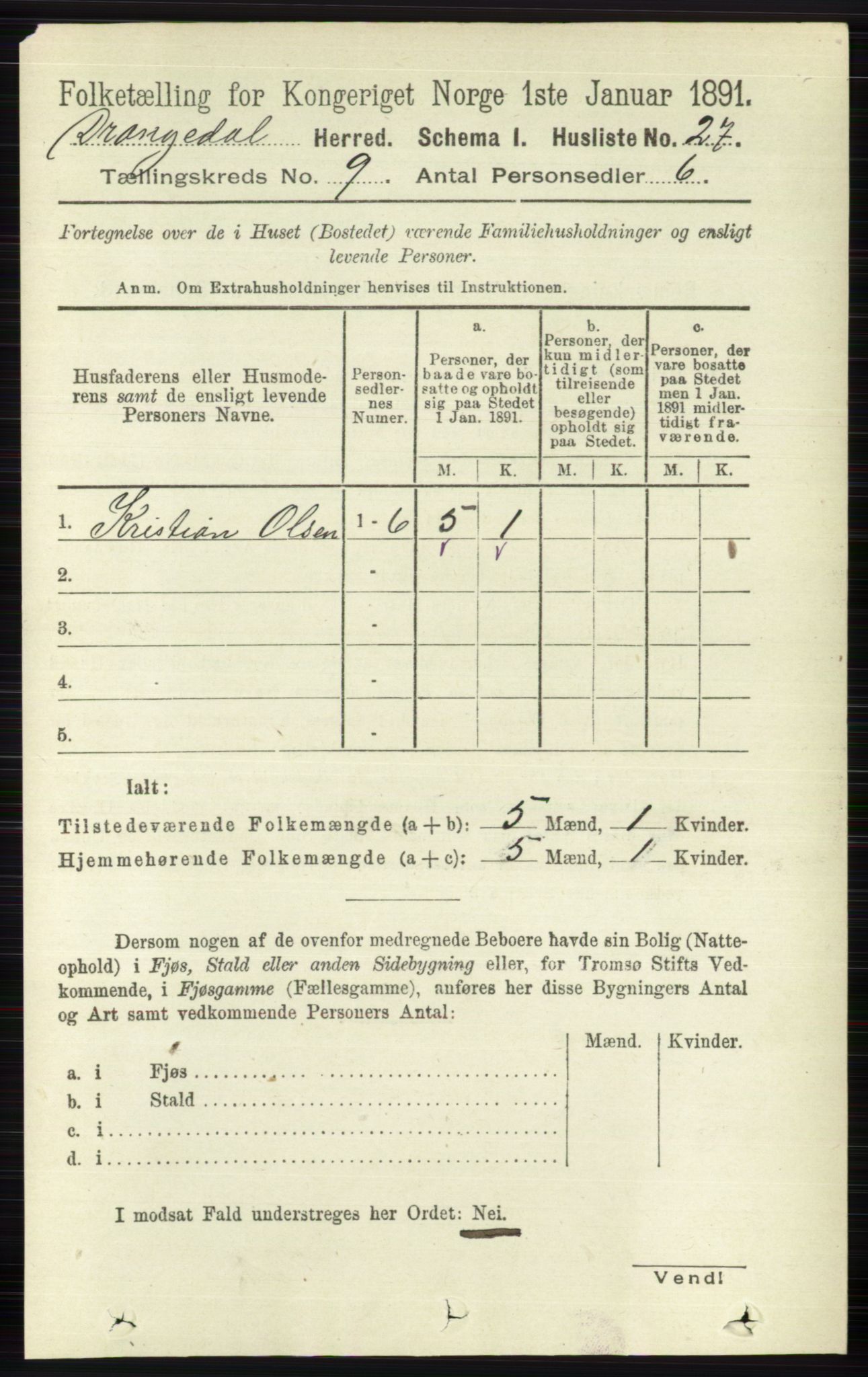 RA, 1891 census for 0817 Drangedal, 1891, p. 3117