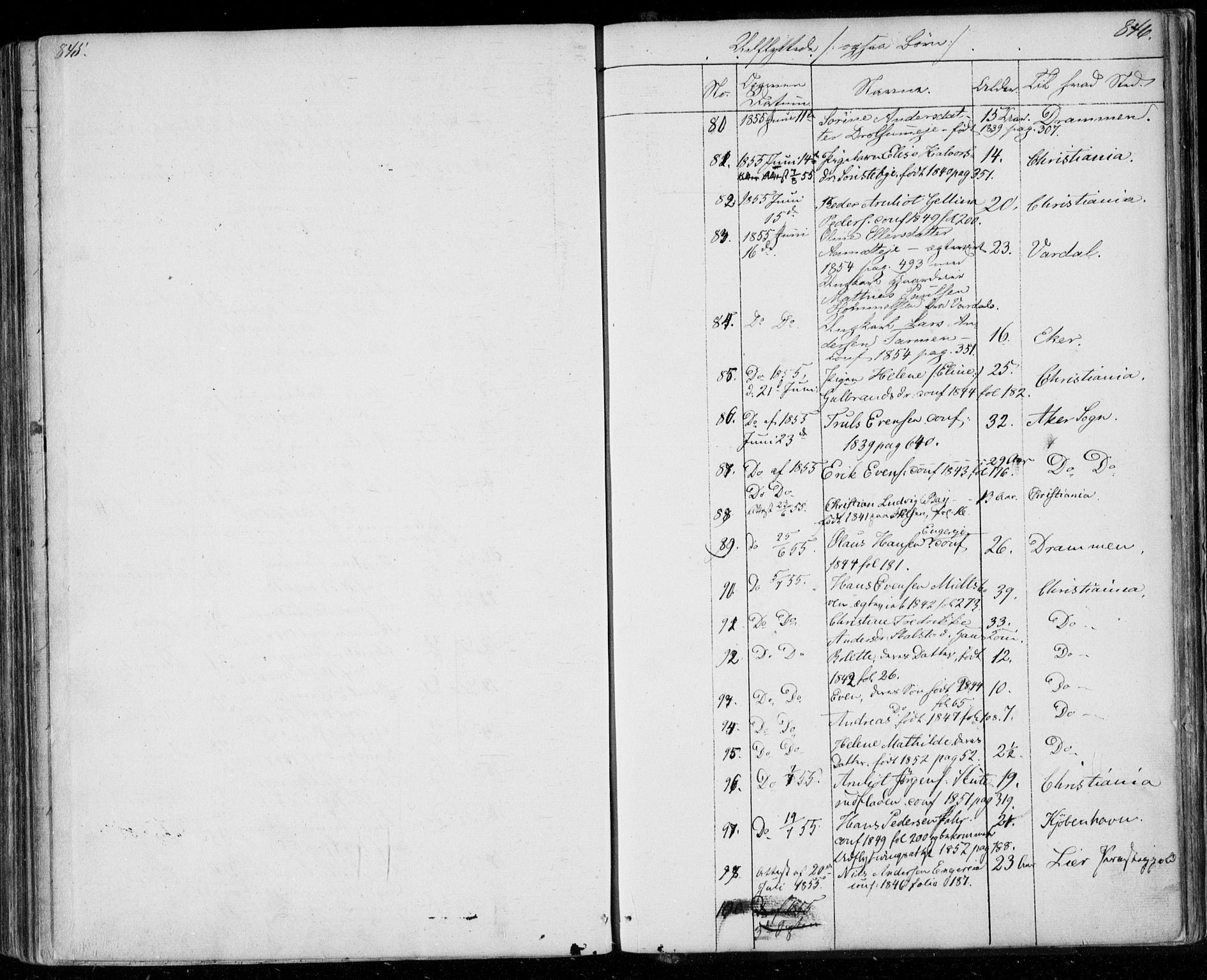 Modum kirkebøker, AV/SAKO-A-234/F/Fa/L0008: Parish register (official) no. 8, 1851-1859, p. 845-846