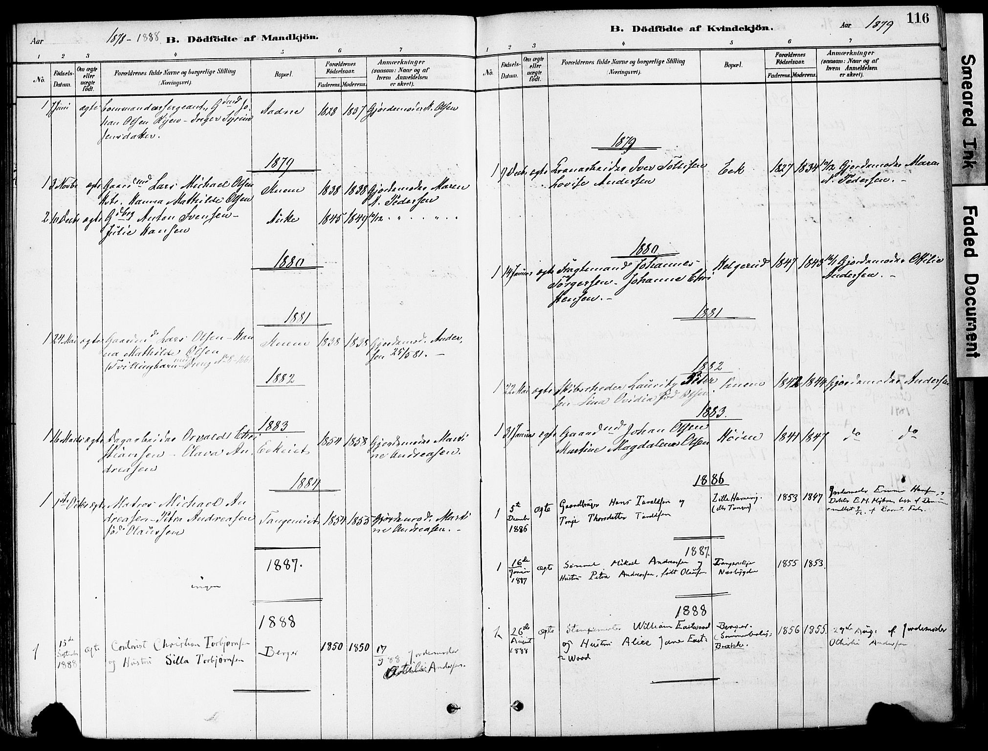 Strømm kirkebøker, AV/SAKO-A-322/F/Fa/L0004: Parish register (official) no. I 4, 1878-1899, p. 116