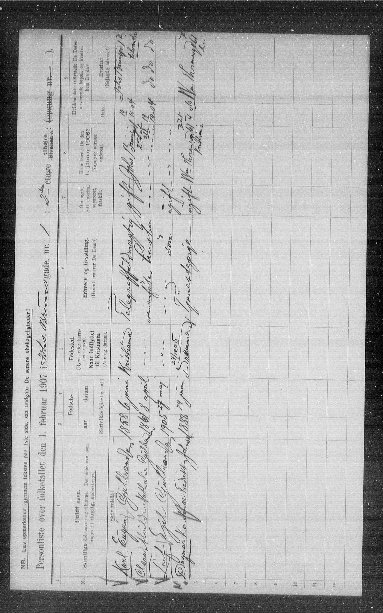 OBA, Municipal Census 1907 for Kristiania, 1907, p. 24034