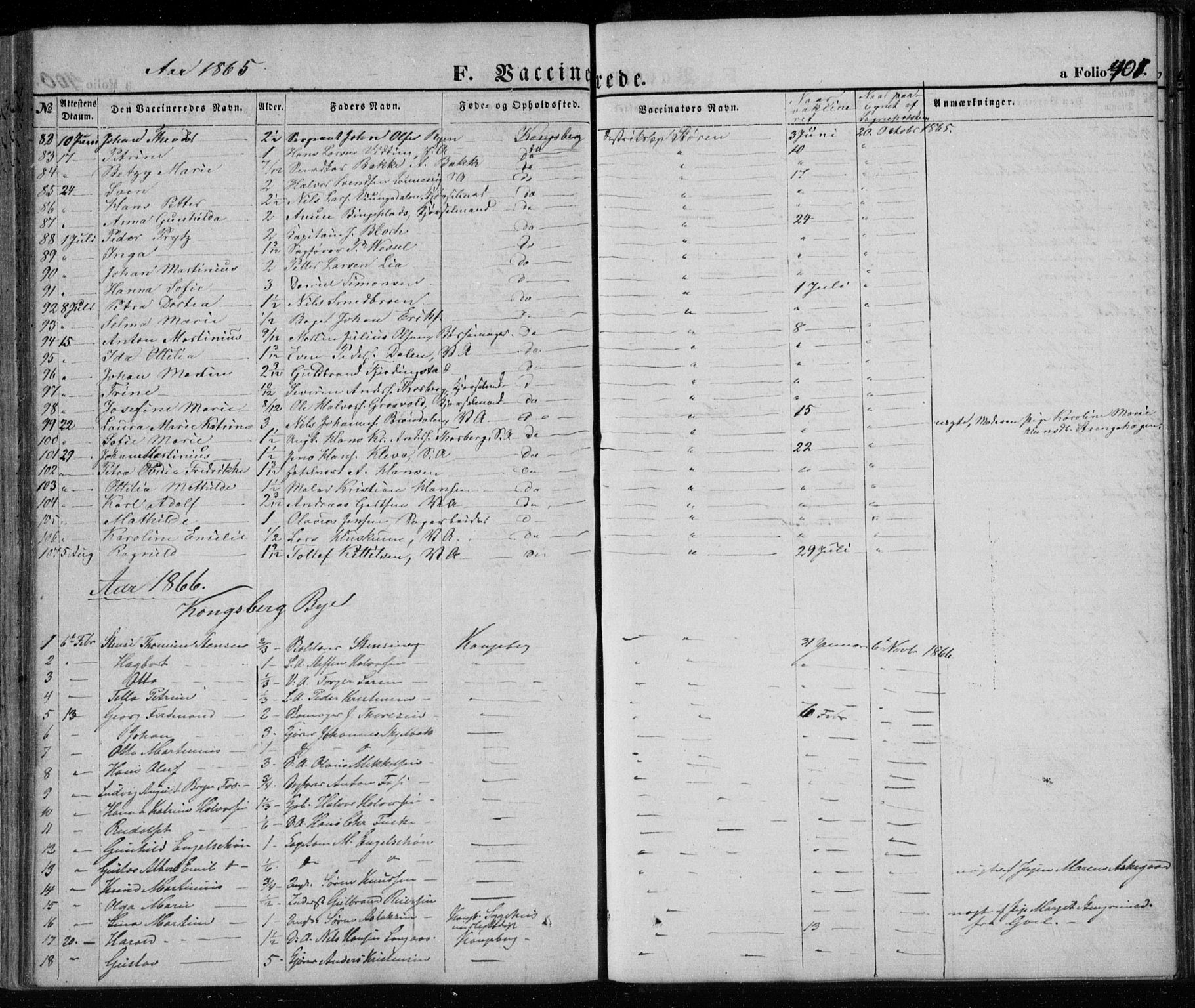 Kongsberg kirkebøker, SAKO/A-22/G/Ga/L0003: Parish register (copy) no. 3, 1859-1875, p. 401