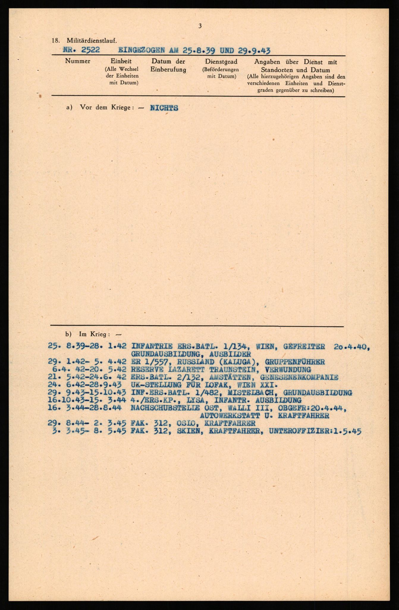 Forsvaret, Forsvarets overkommando II, AV/RA-RAFA-3915/D/Db/L0040: CI Questionaires. Tyske okkupasjonsstyrker i Norge. Østerrikere., 1945-1946, p. 177