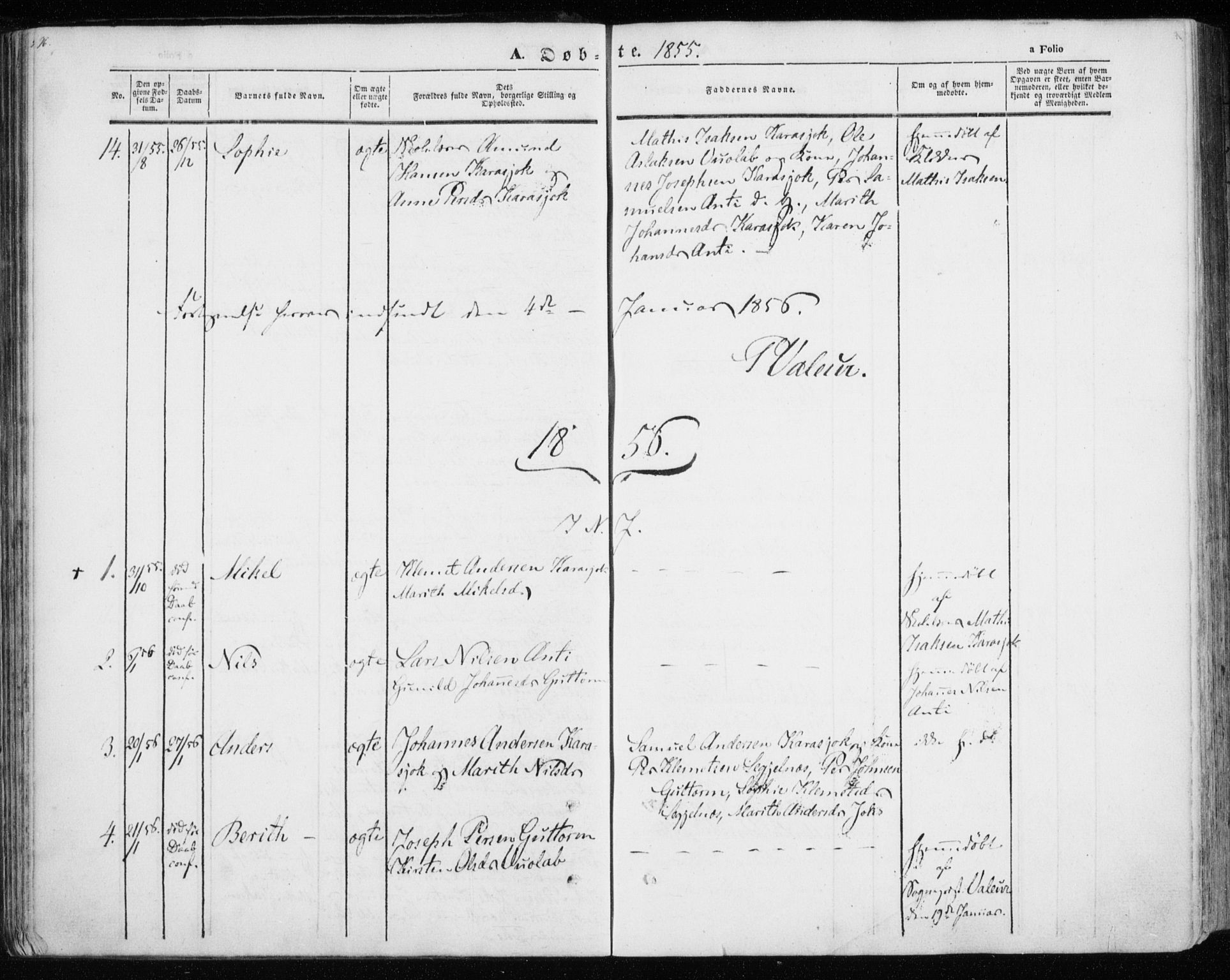 Kistrand/Porsanger sokneprestembete, SATØ/S-1351/H/Ha/L0012.kirke: Parish register (official) no. 12, 1843-1871, p. 96-97