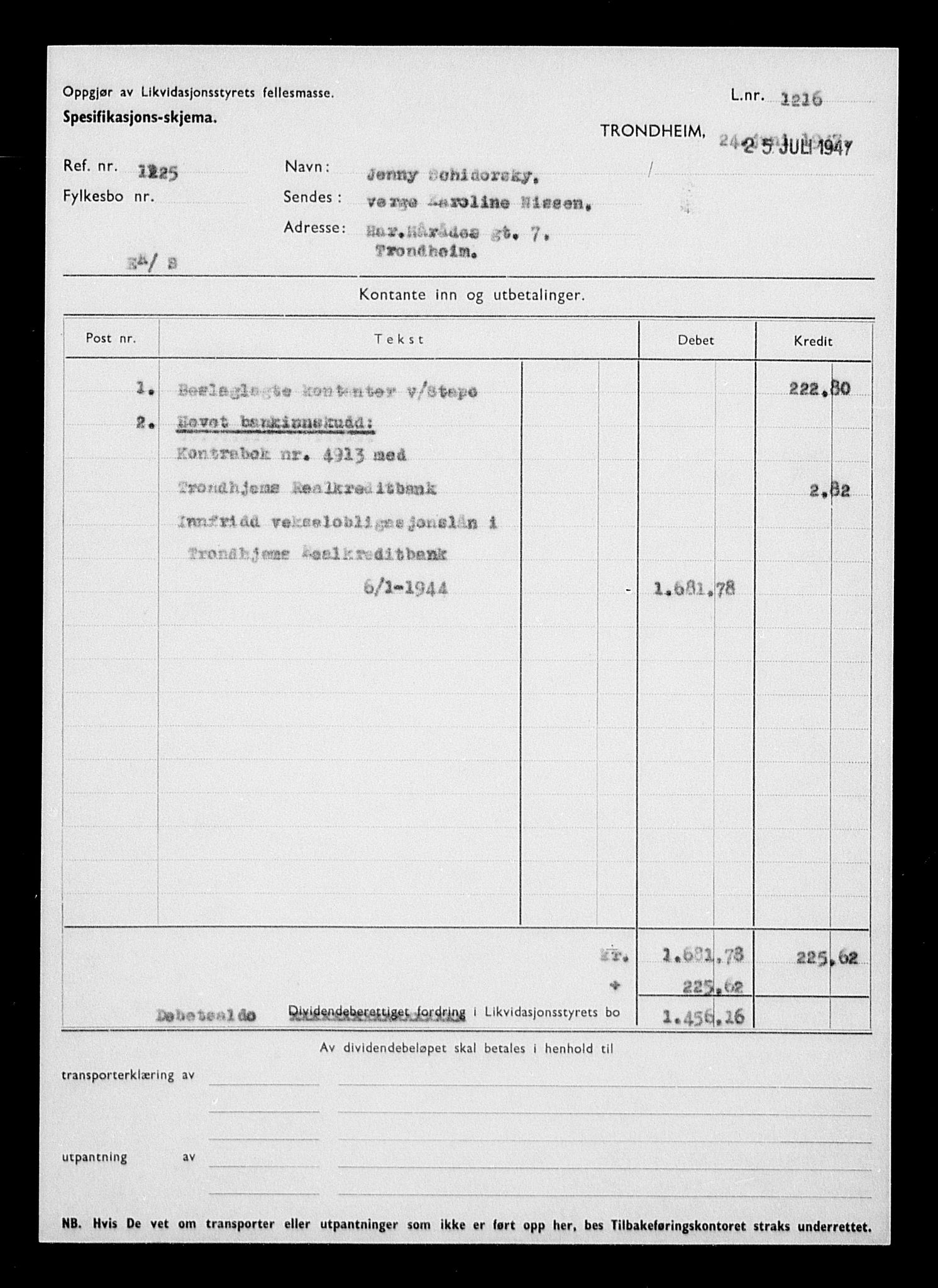 Justisdepartementet, Tilbakeføringskontoret for inndratte formuer, RA/S-1564/H/Hc/Hca/L0908: --, 1945-1947, p. 194