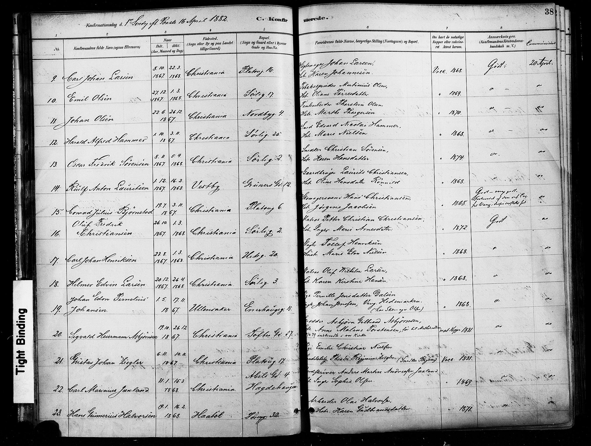 Grønland prestekontor Kirkebøker, AV/SAO-A-10848/F/Fa/L0008: Parish register (official) no. 8, 1881-1893, p. 38