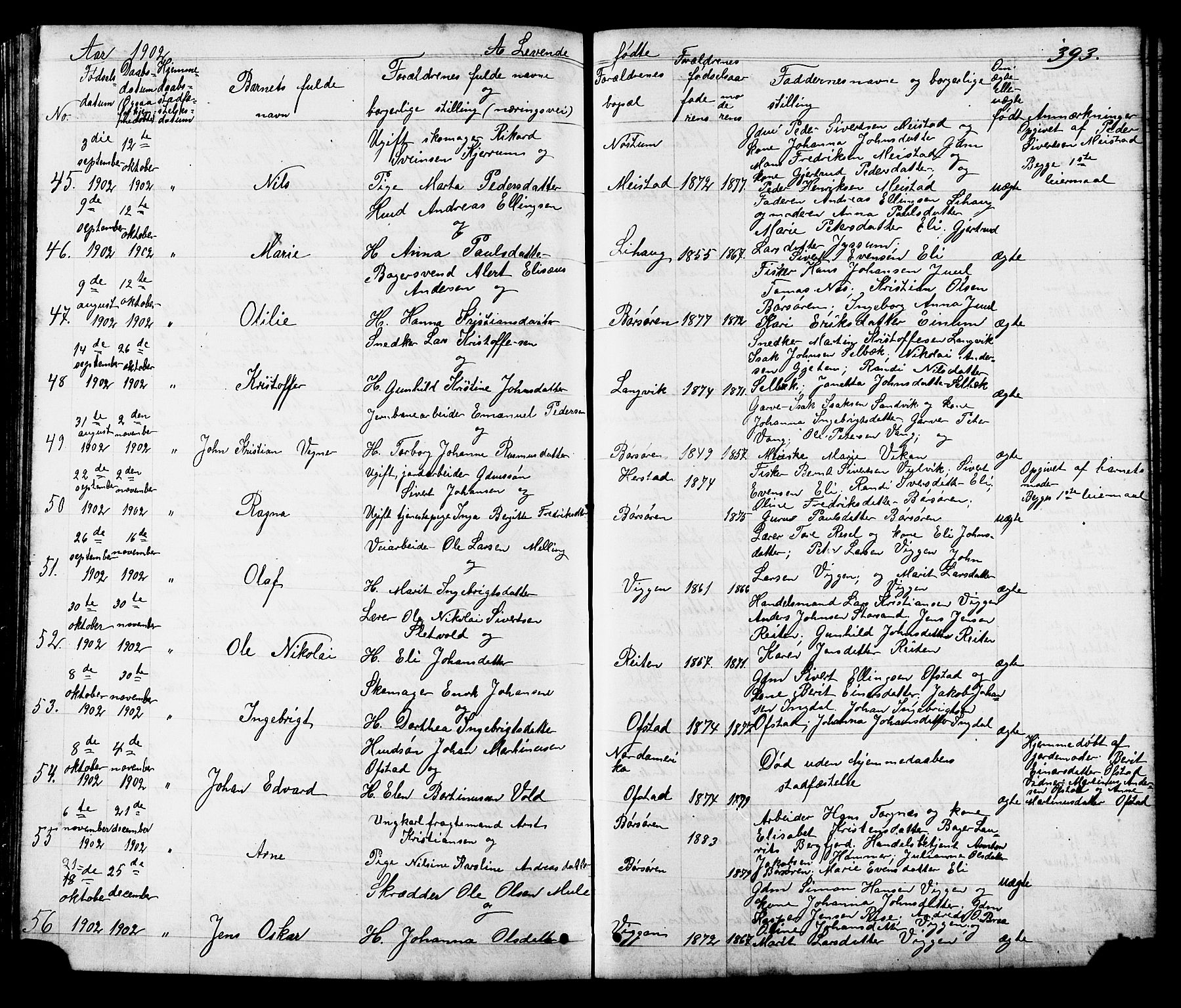 Ministerialprotokoller, klokkerbøker og fødselsregistre - Sør-Trøndelag, SAT/A-1456/665/L0777: Parish register (copy) no. 665C02, 1867-1915, p. 393