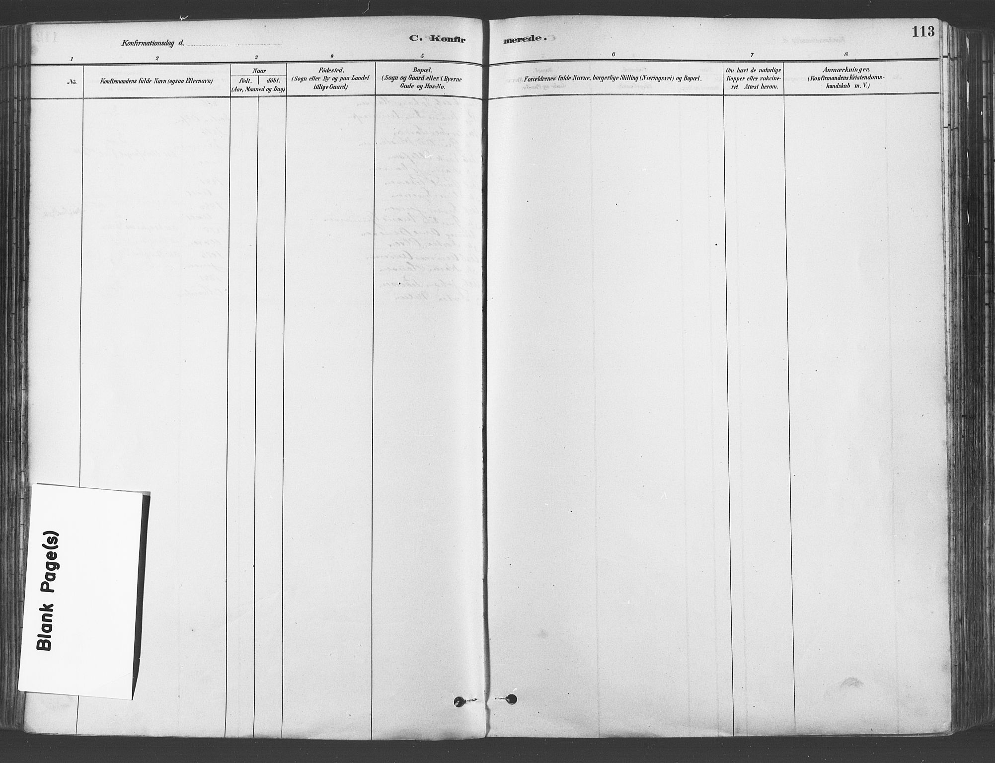 Gamlebyen prestekontor Kirkebøker, SAO/A-10884/F/Fa/L0006: Parish register (official) no. 6, 1881-1890, p. 113