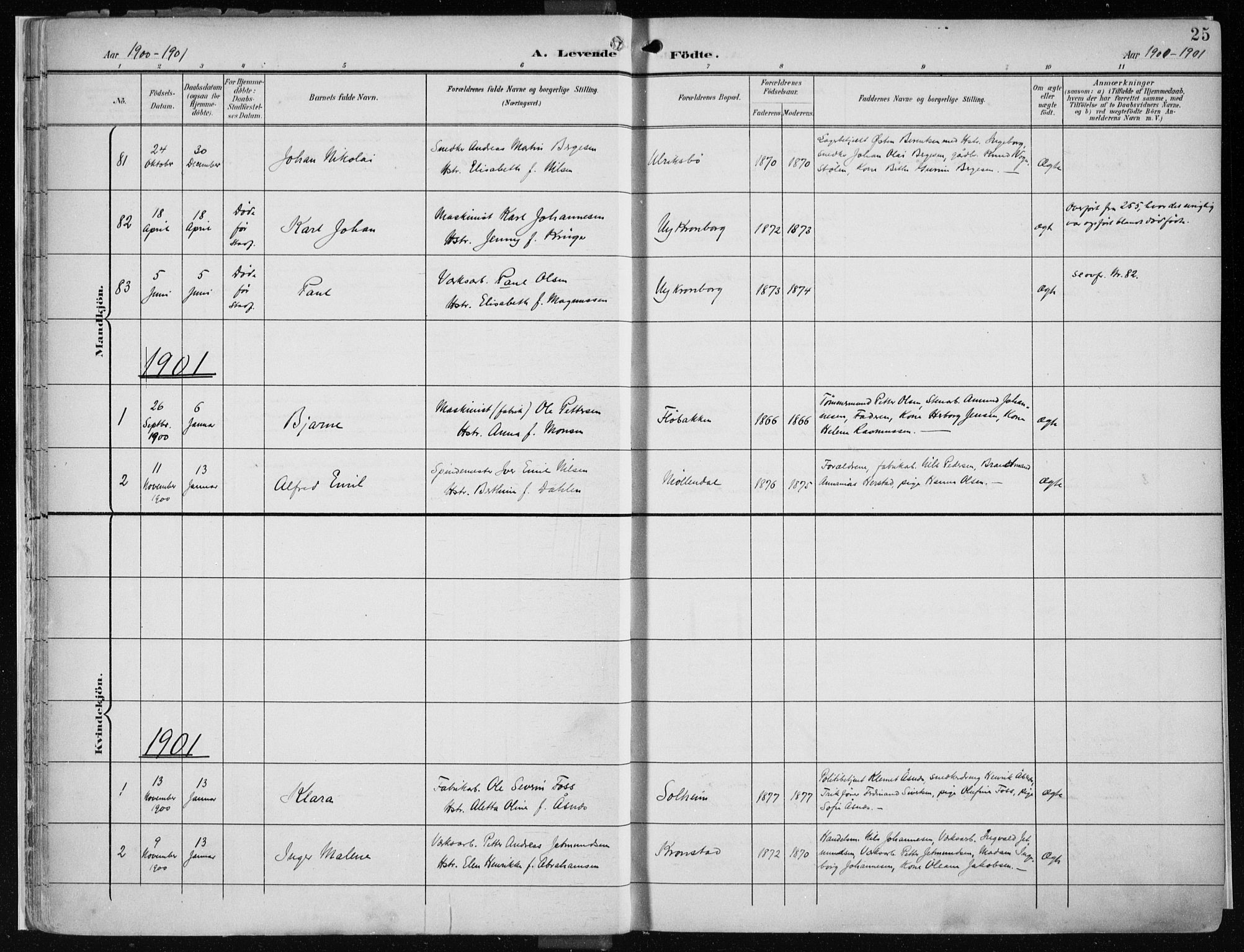 Årstad Sokneprestembete, SAB/A-79301/H/Haa/L0002: Parish register (official) no. A 2, 1899-1914, p. 25