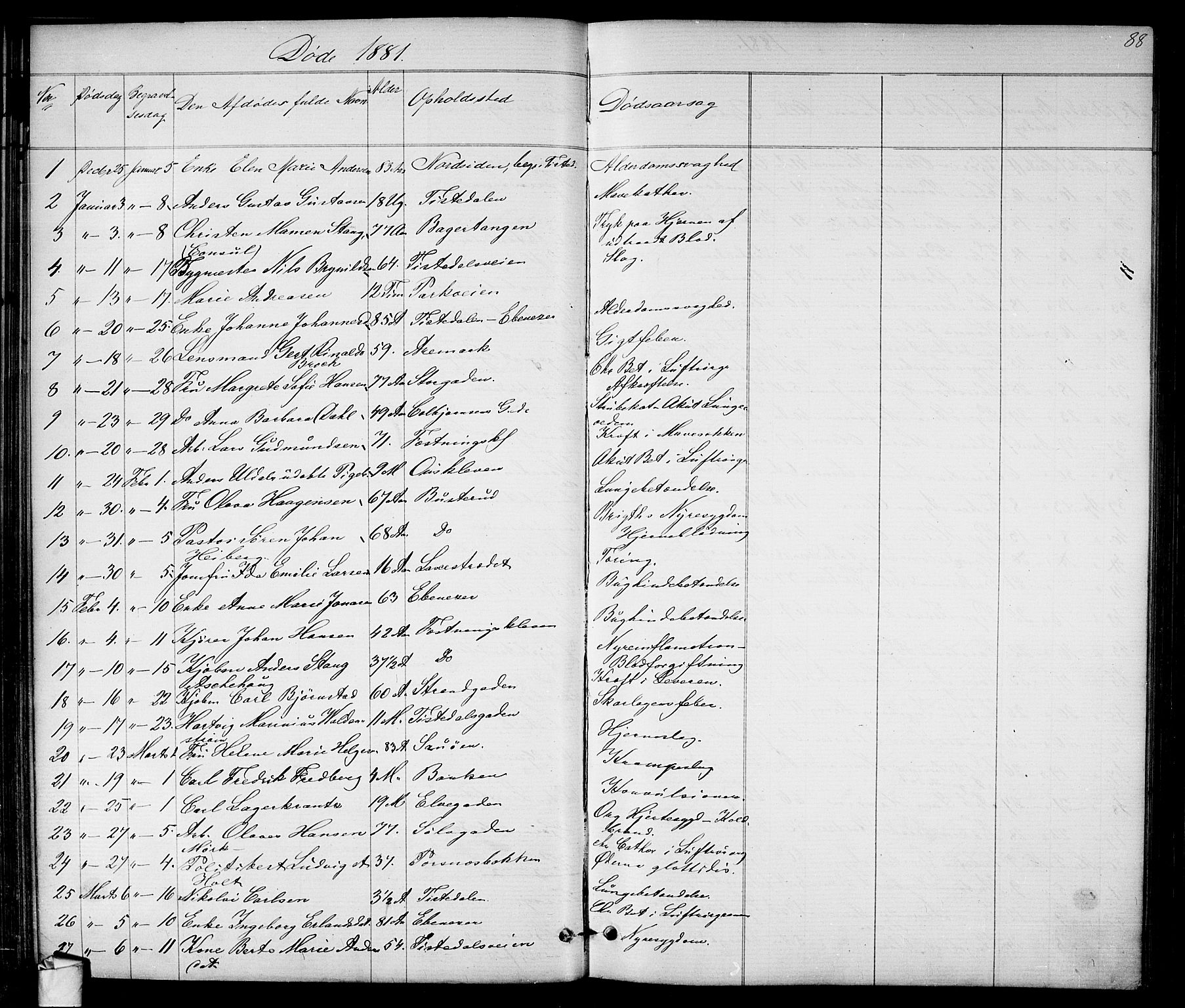 Halden prestekontor Kirkebøker, SAO/A-10909/G/Ga/L0007: Parish register (copy) no. 7, 1869-1884, p. 88