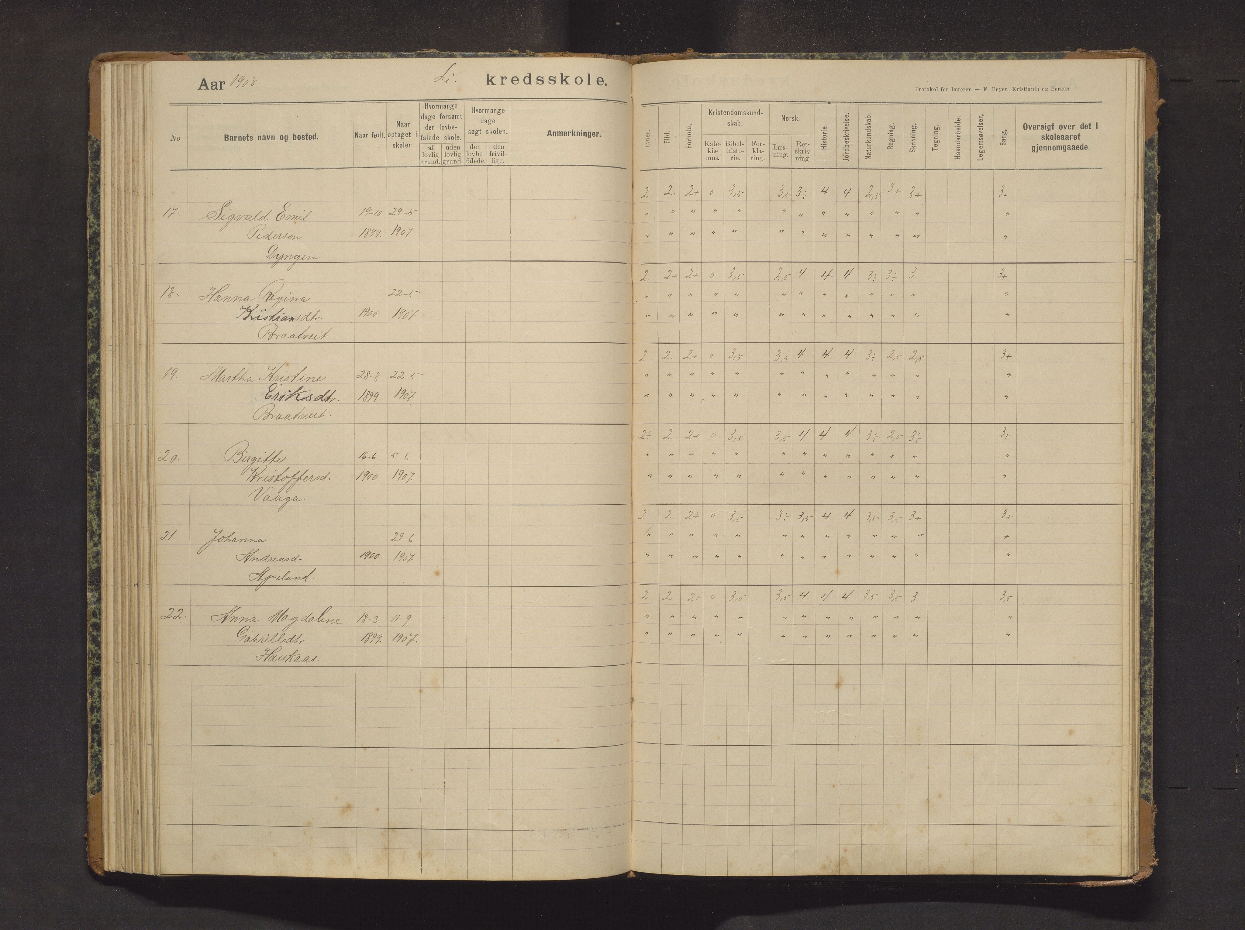 Sveio kommune. Barneskulane, IKAH/1216-231/F/Fa/L0029: Skuleprotokoll for Lid skule, 1903-1915, p. 70