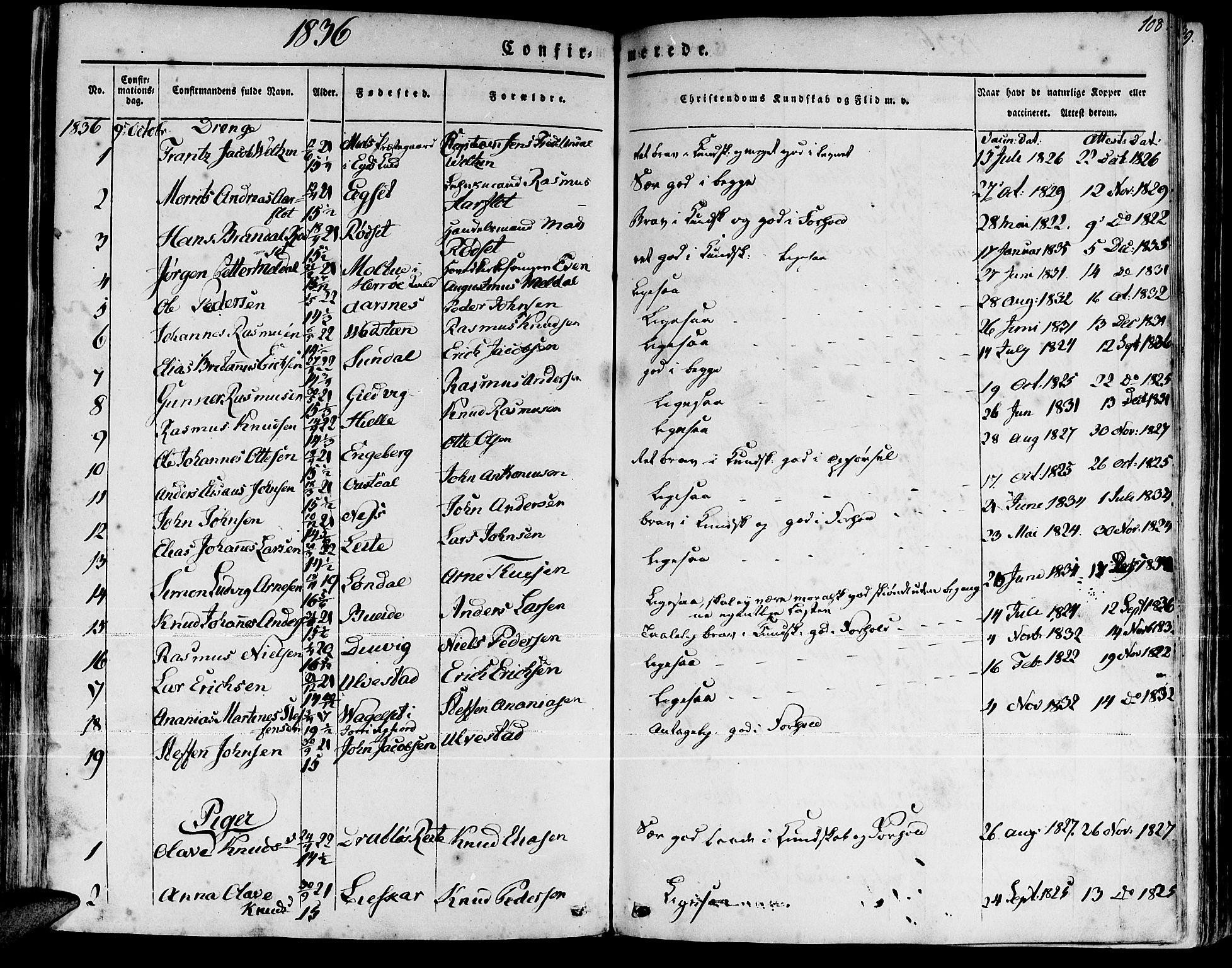 Ministerialprotokoller, klokkerbøker og fødselsregistre - Møre og Romsdal, AV/SAT-A-1454/511/L0139: Parish register (official) no. 511A06, 1831-1850, p. 108