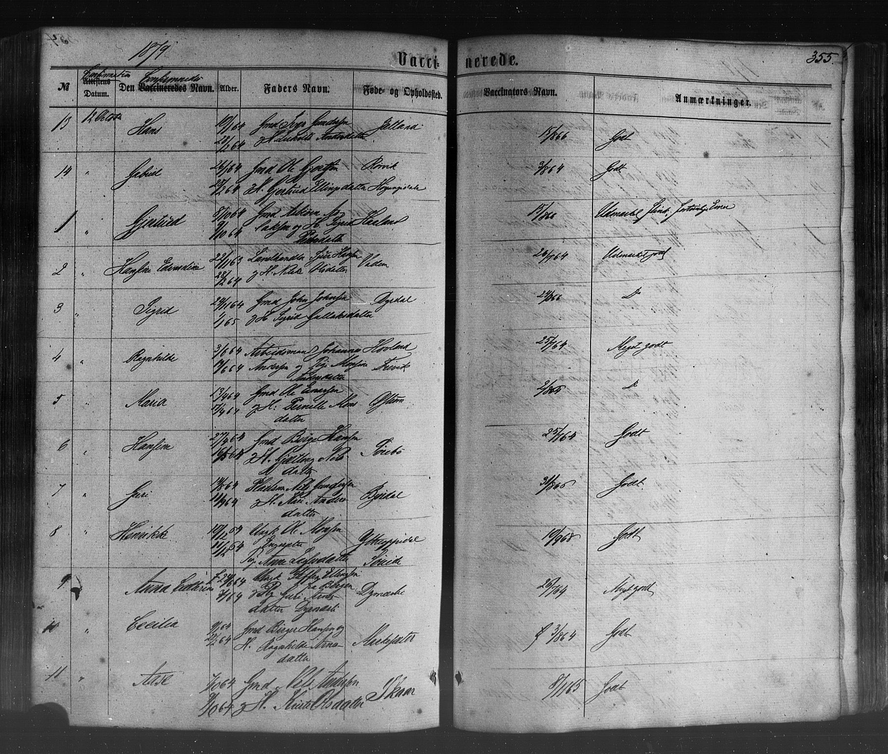 Lavik sokneprestembete, SAB/A-80901: Parish register (official) no. A 4, 1864-1881, p. 355