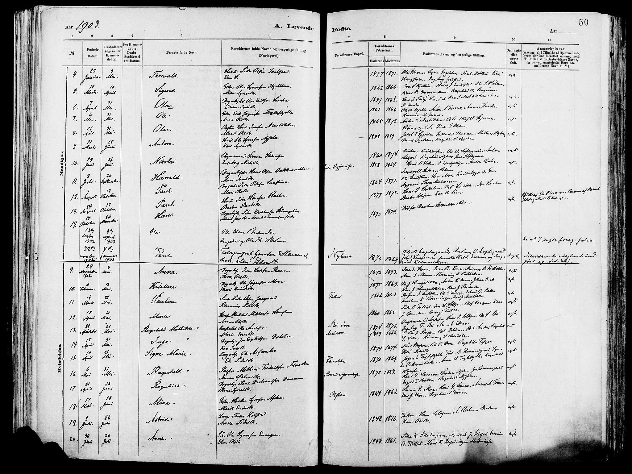 Vågå prestekontor, SAH/PREST-076/H/Ha/Haa/L0008: Parish register (official) no. 8, 1886-1904, p. 50