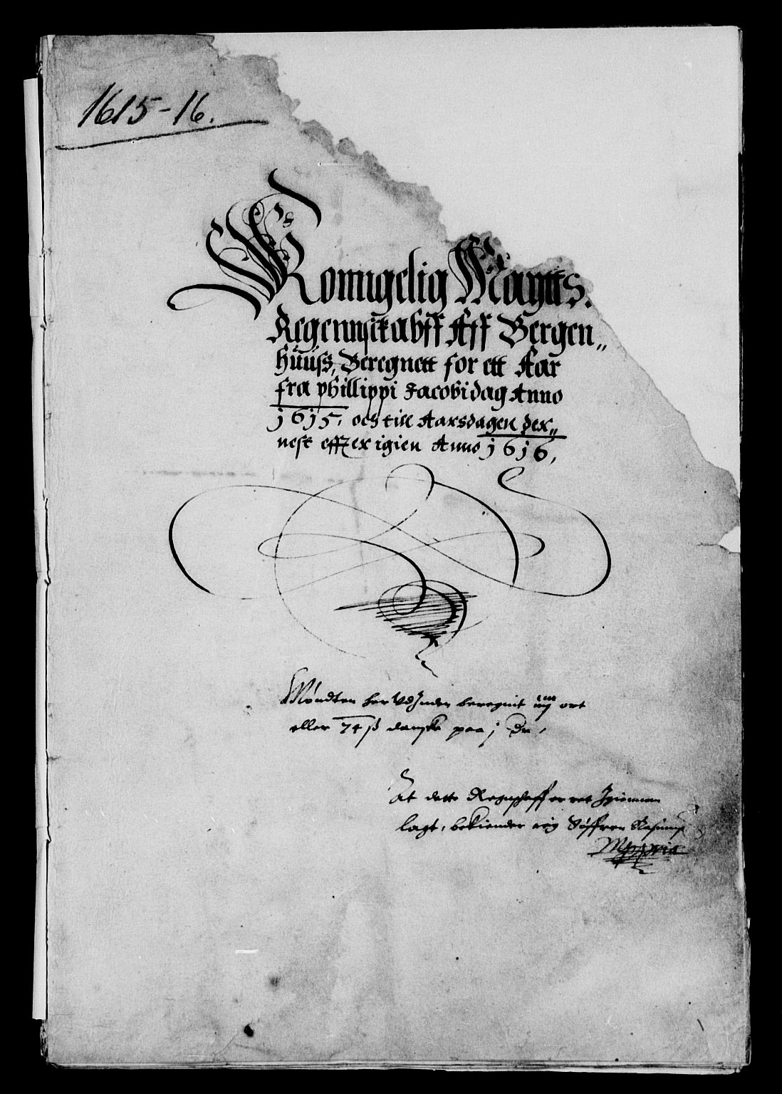 Rentekammeret inntil 1814, Reviderte regnskaper, Lensregnskaper, AV/RA-EA-5023/R/Rb/Rbt/L0019: Bergenhus len, 1615-1616