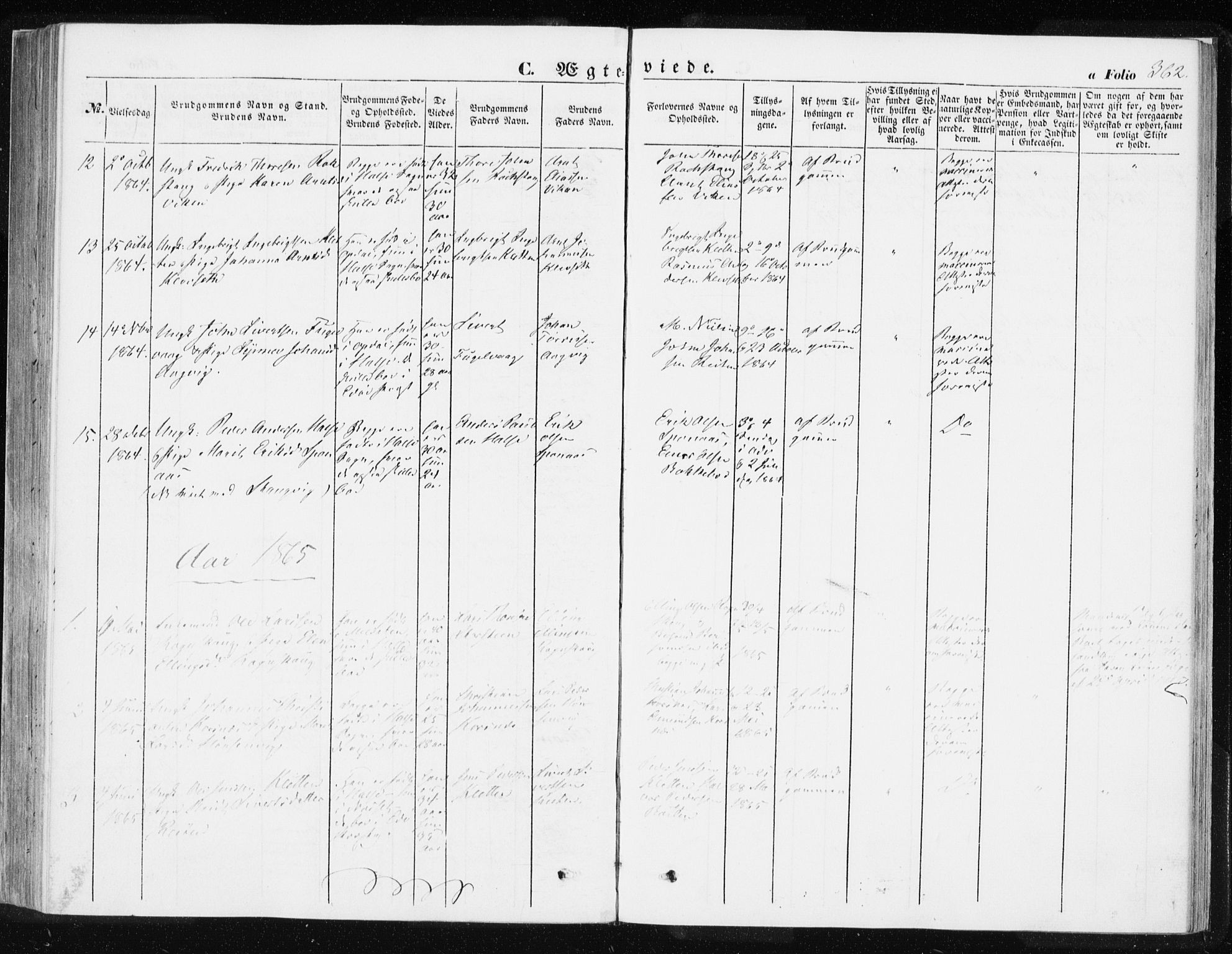 Ministerialprotokoller, klokkerbøker og fødselsregistre - Møre og Romsdal, SAT/A-1454/576/L0883: Parish register (official) no. 576A01, 1849-1865, p. 362