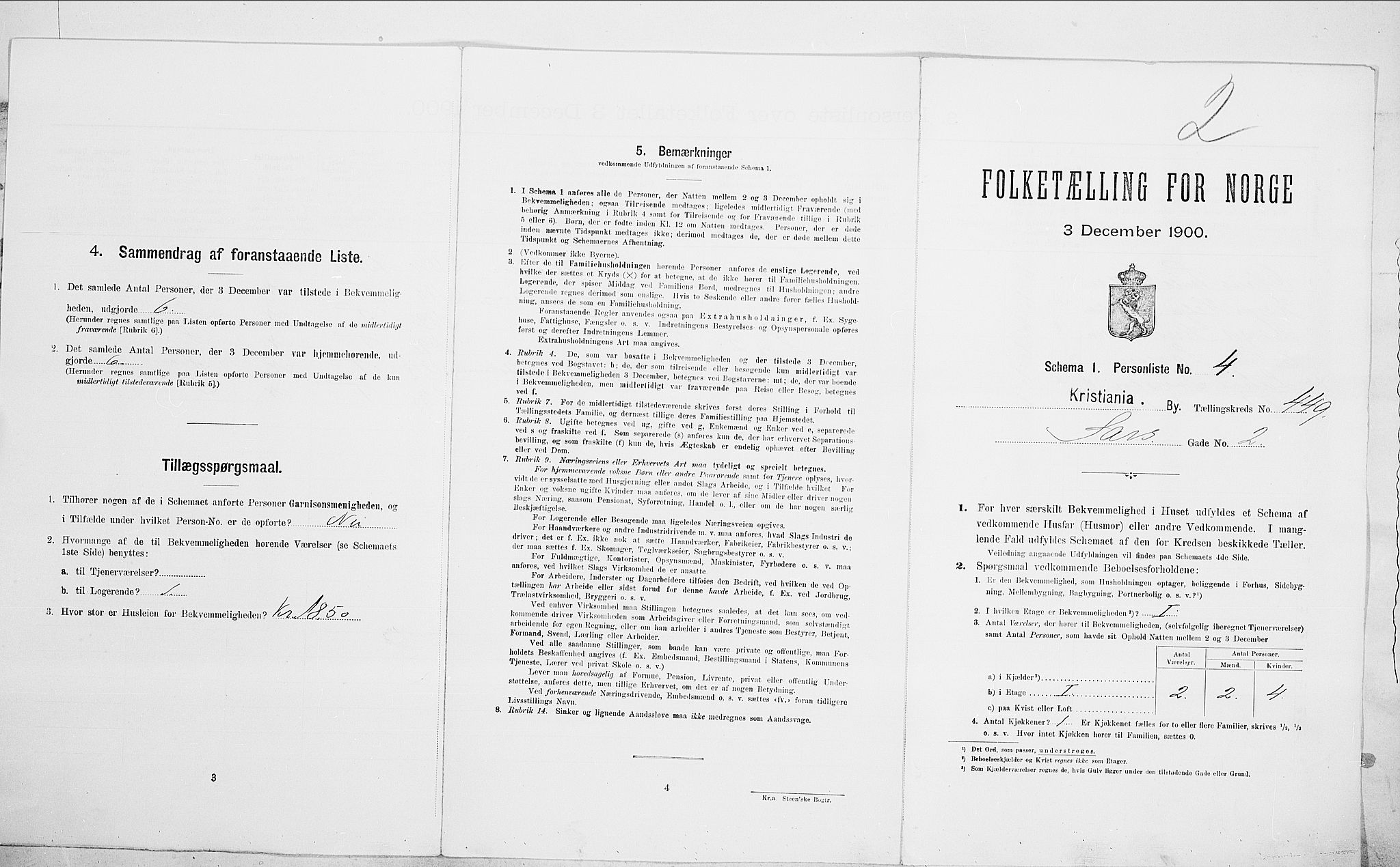 SAO, 1900 census for Kristiania, 1900, p. 79354