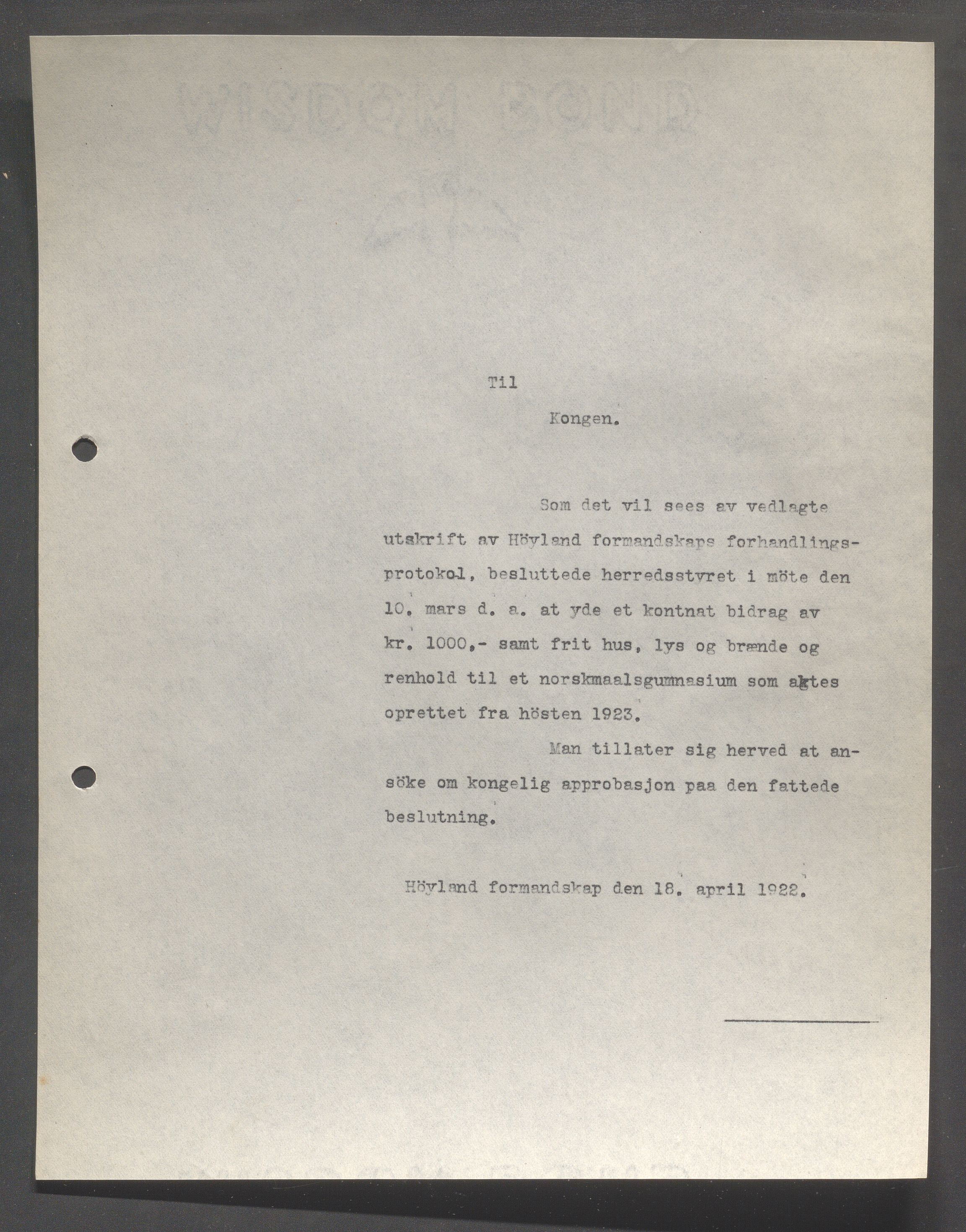 Høyland kommune - Formannskapet, IKAR/K-100046/B/L0006: Kopibok, 1920-1923, p. 598