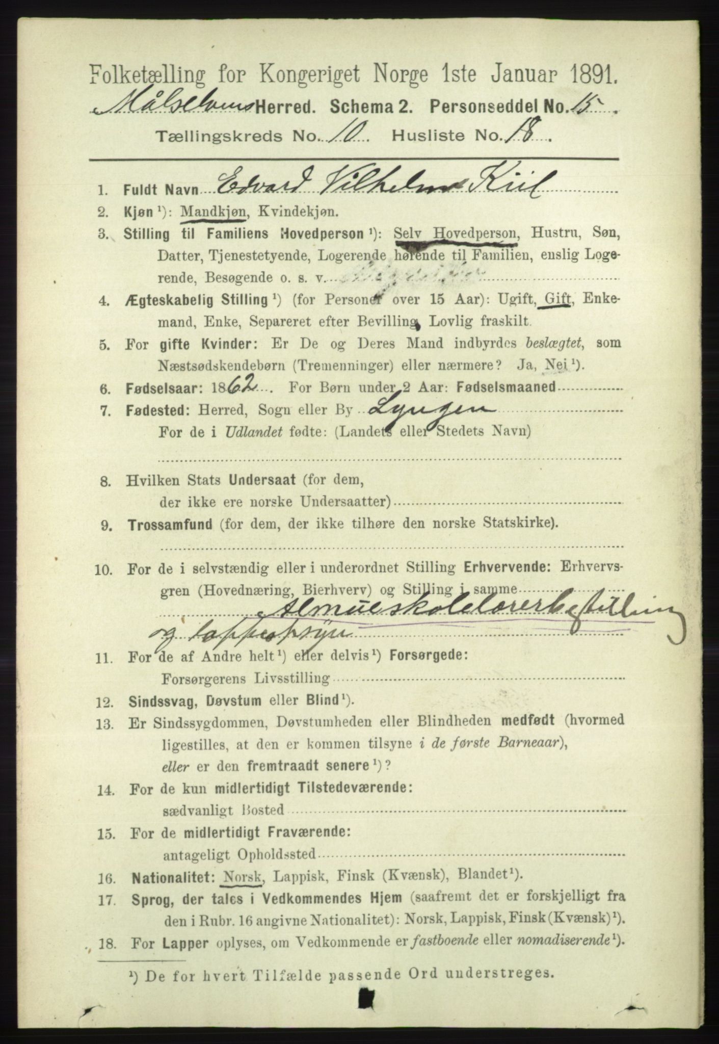 RA, 1891 census for 1924 Målselv, 1891, p. 3120