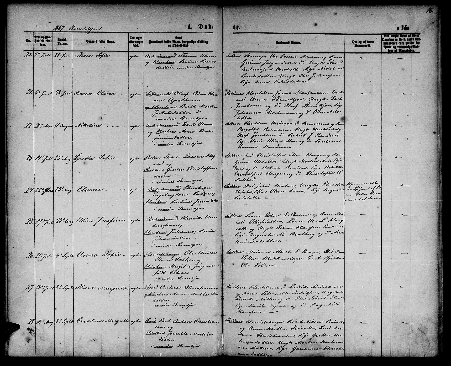 Ministerialprotokoller, klokkerbøker og fødselsregistre - Nord-Trøndelag, AV/SAT-A-1458/739/L0373: Parish register (copy) no. 739C01, 1865-1882, p. 16