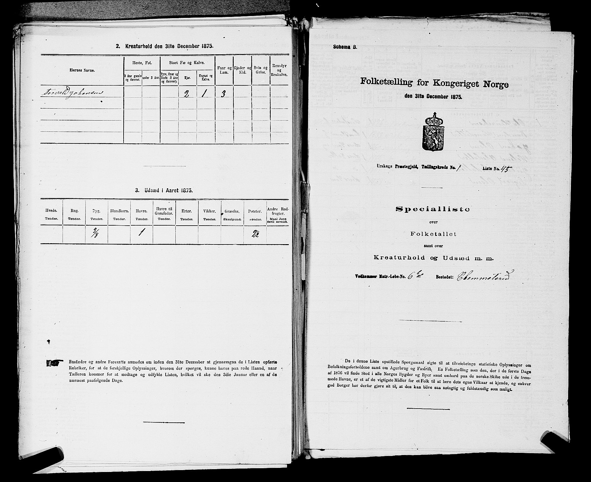 RA, 1875 census for 0224P Aurskog, 1875, p. 136