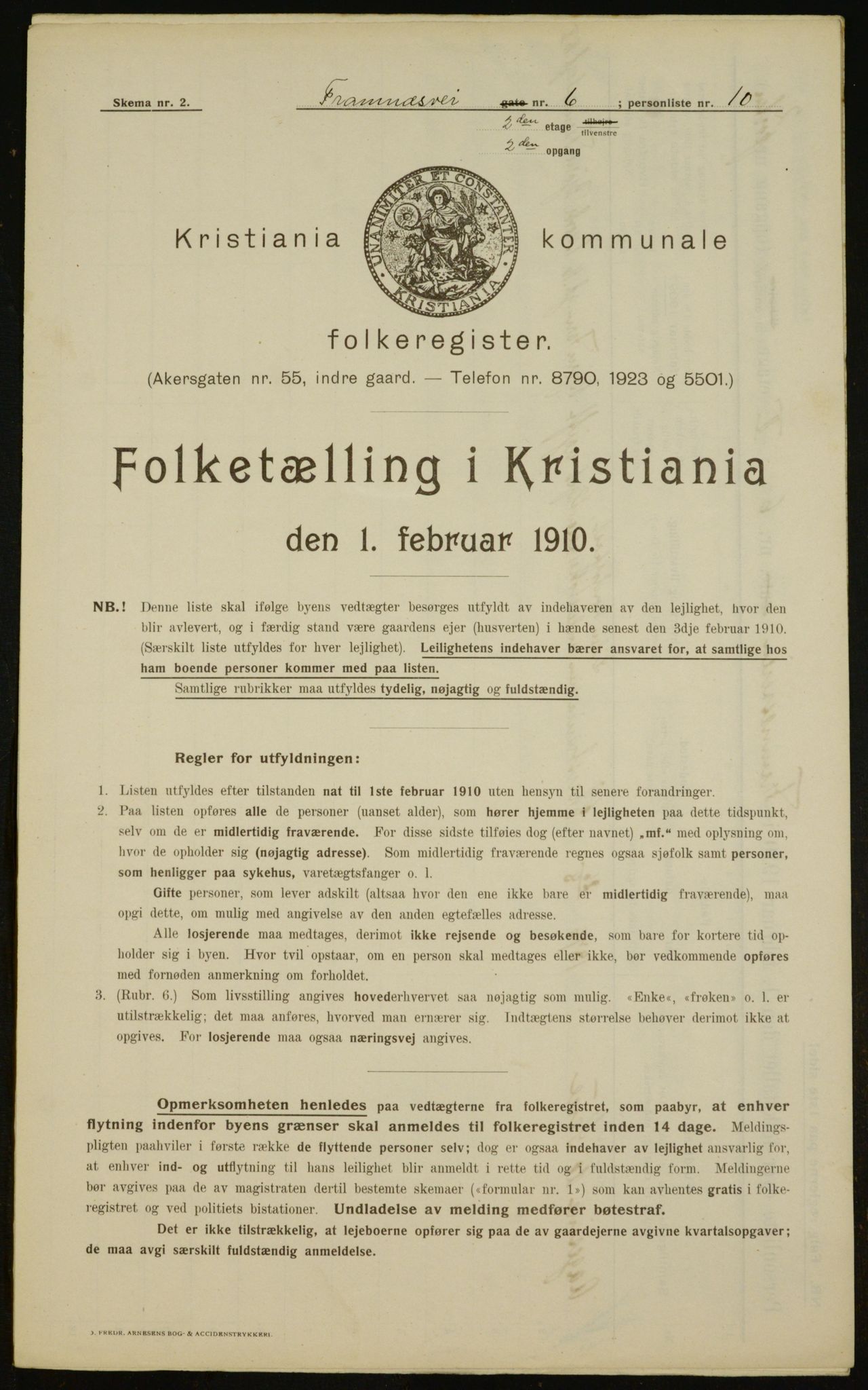 OBA, Municipal Census 1910 for Kristiania, 1910, p. 23913