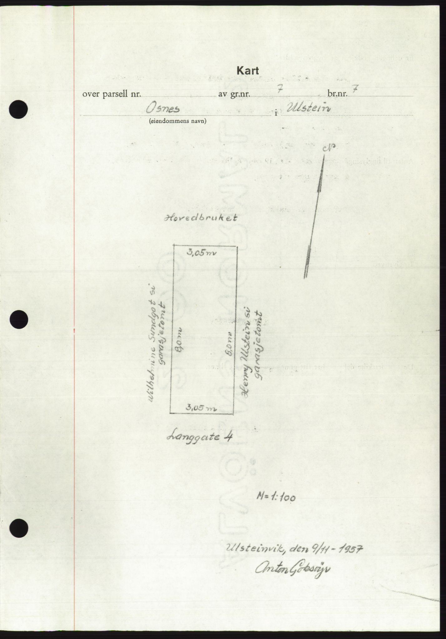 Søre Sunnmøre sorenskriveri, AV/SAT-A-4122/1/2/2C/L0108: Mortgage book no. 34A, 1957-1958, Diary no: : 2892/1957