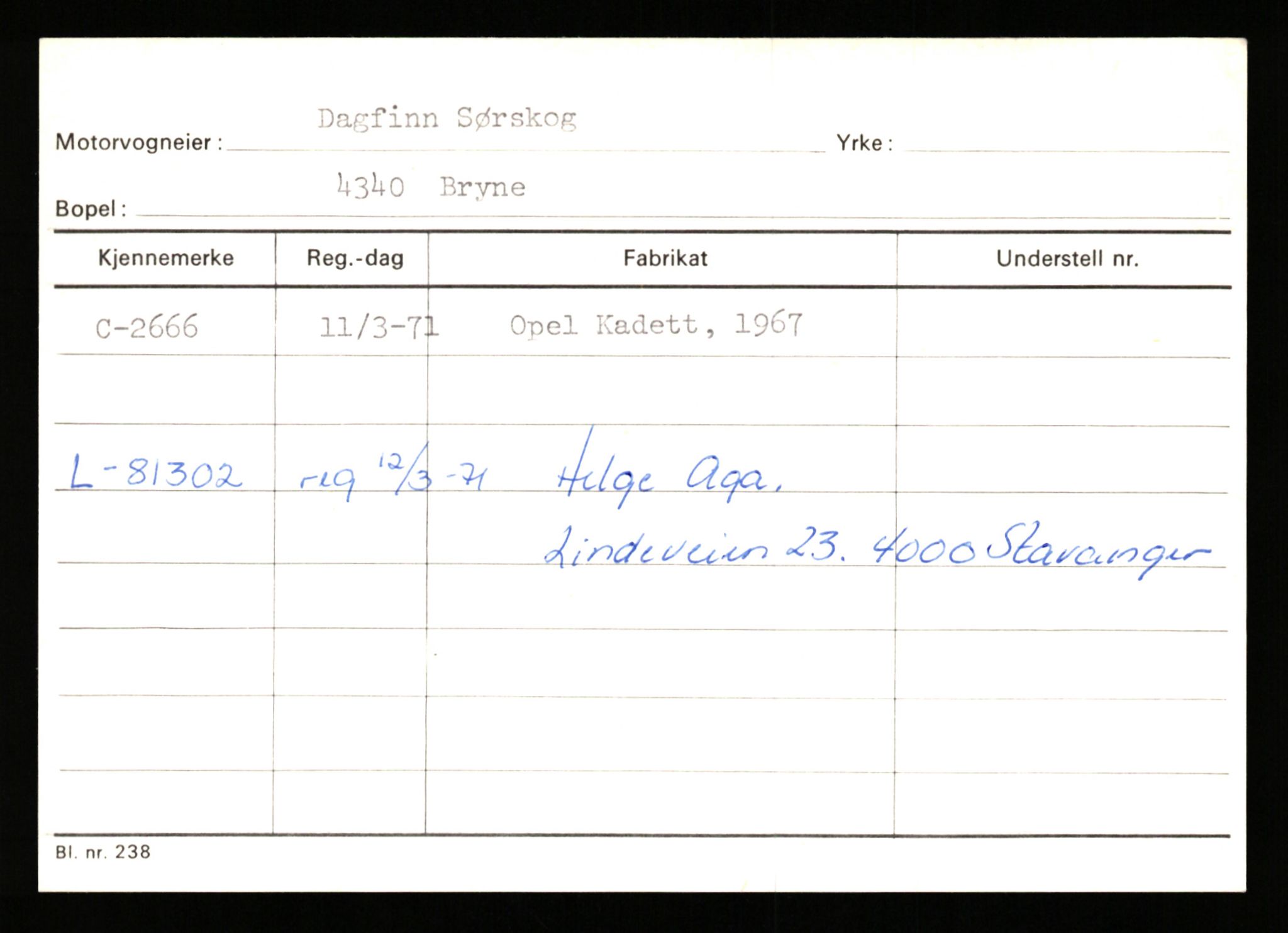 Stavanger trafikkstasjon, AV/SAST-A-101942/0/G/L0001: Registreringsnummer: 0 - 5782, 1930-1971, p. 1819