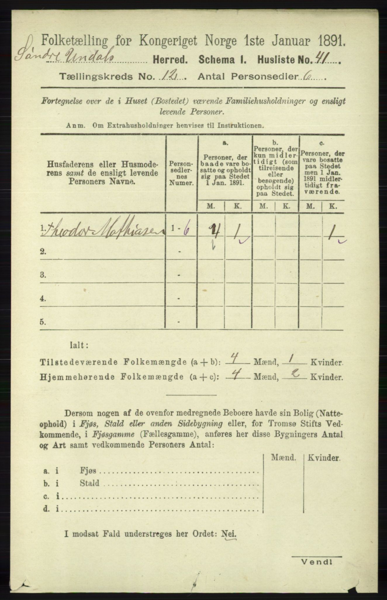 RA, 1891 census for 1029 Sør-Audnedal, 1891, p. 5497