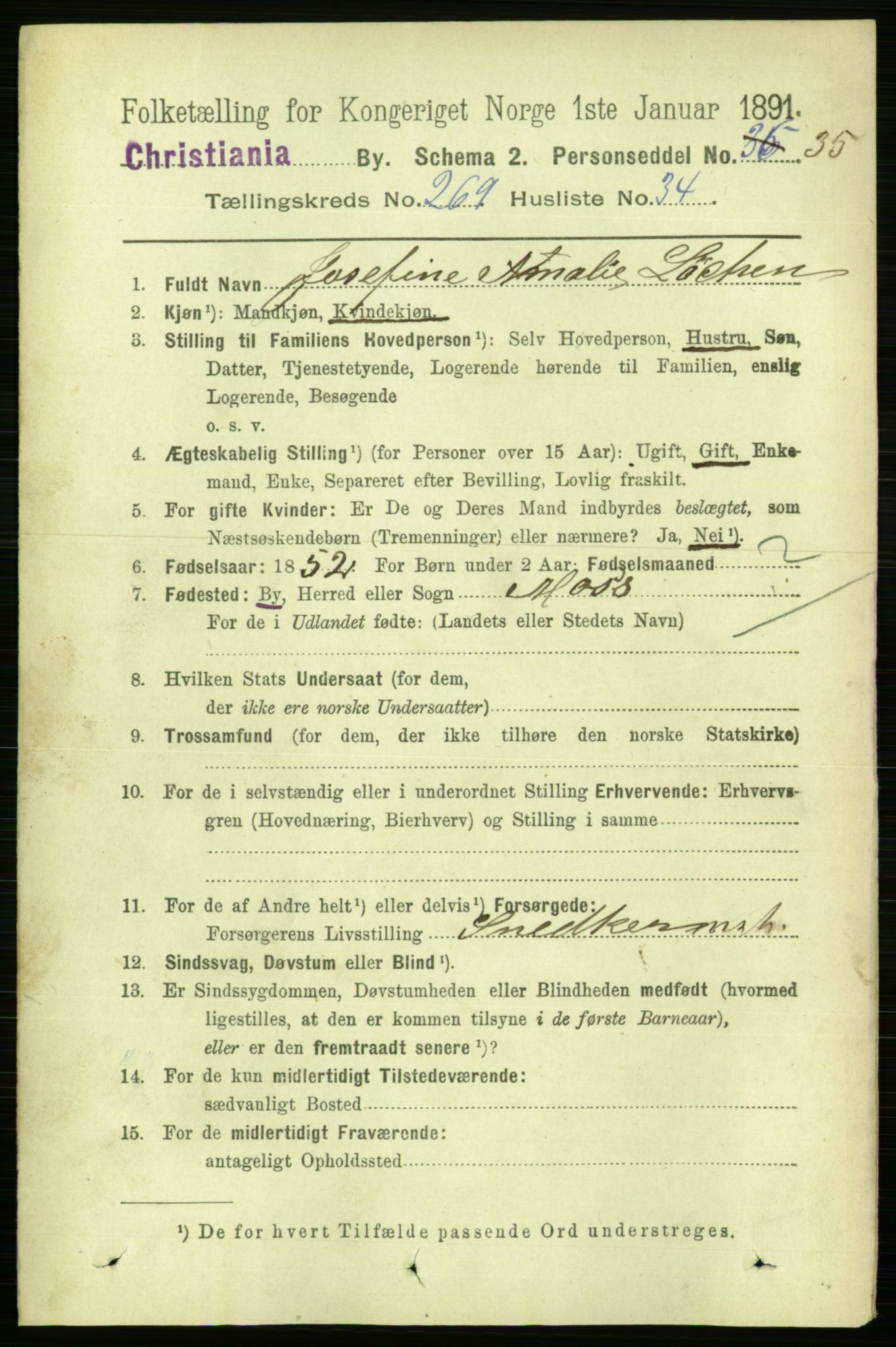 RA, 1891 census for 0301 Kristiania, 1891, p. 163782