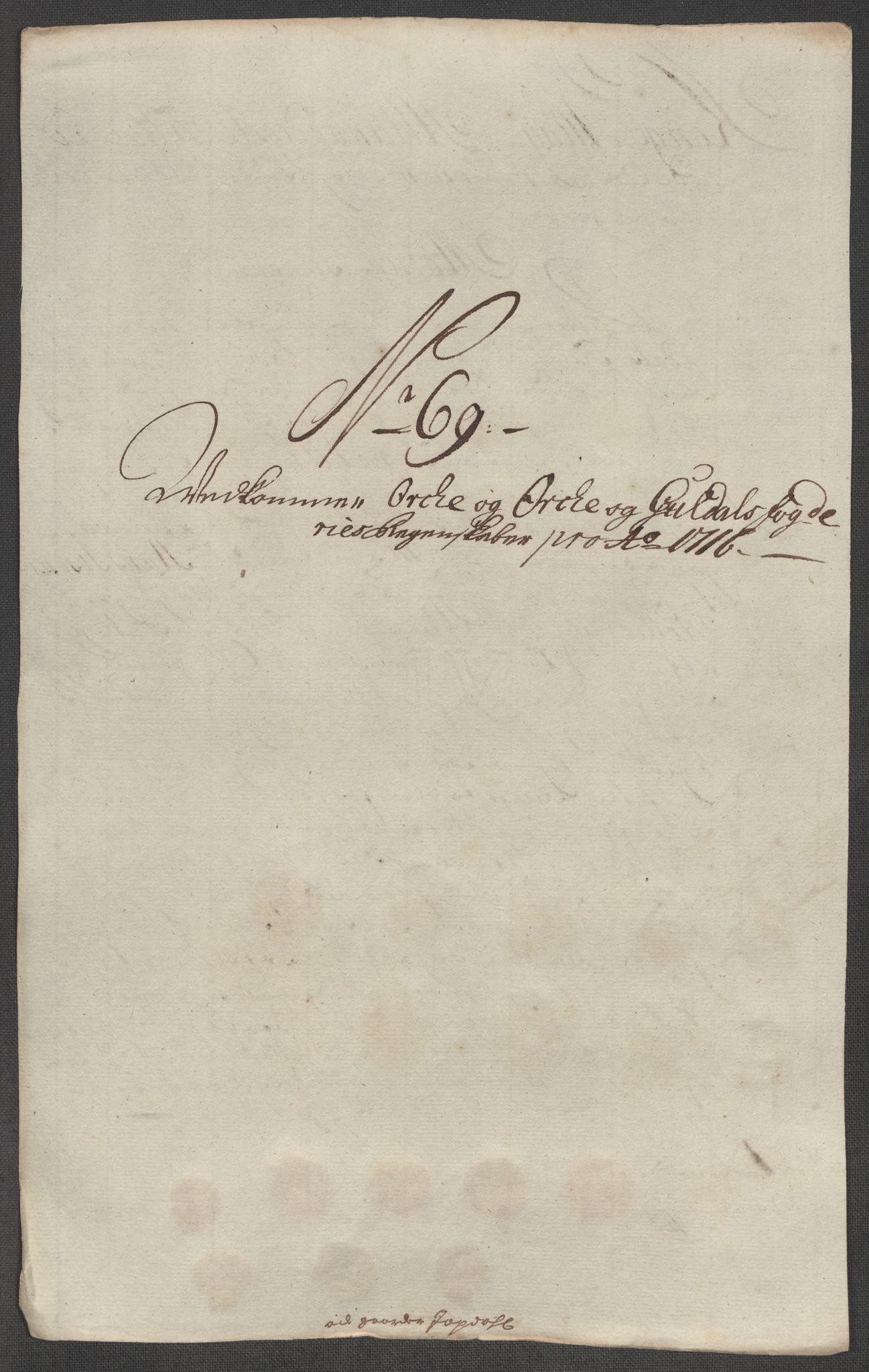 Rentekammeret inntil 1814, Reviderte regnskaper, Fogderegnskap, AV/RA-EA-4092/R60/L3968: Fogderegnskap Orkdal og Gauldal, 1716, p. 167