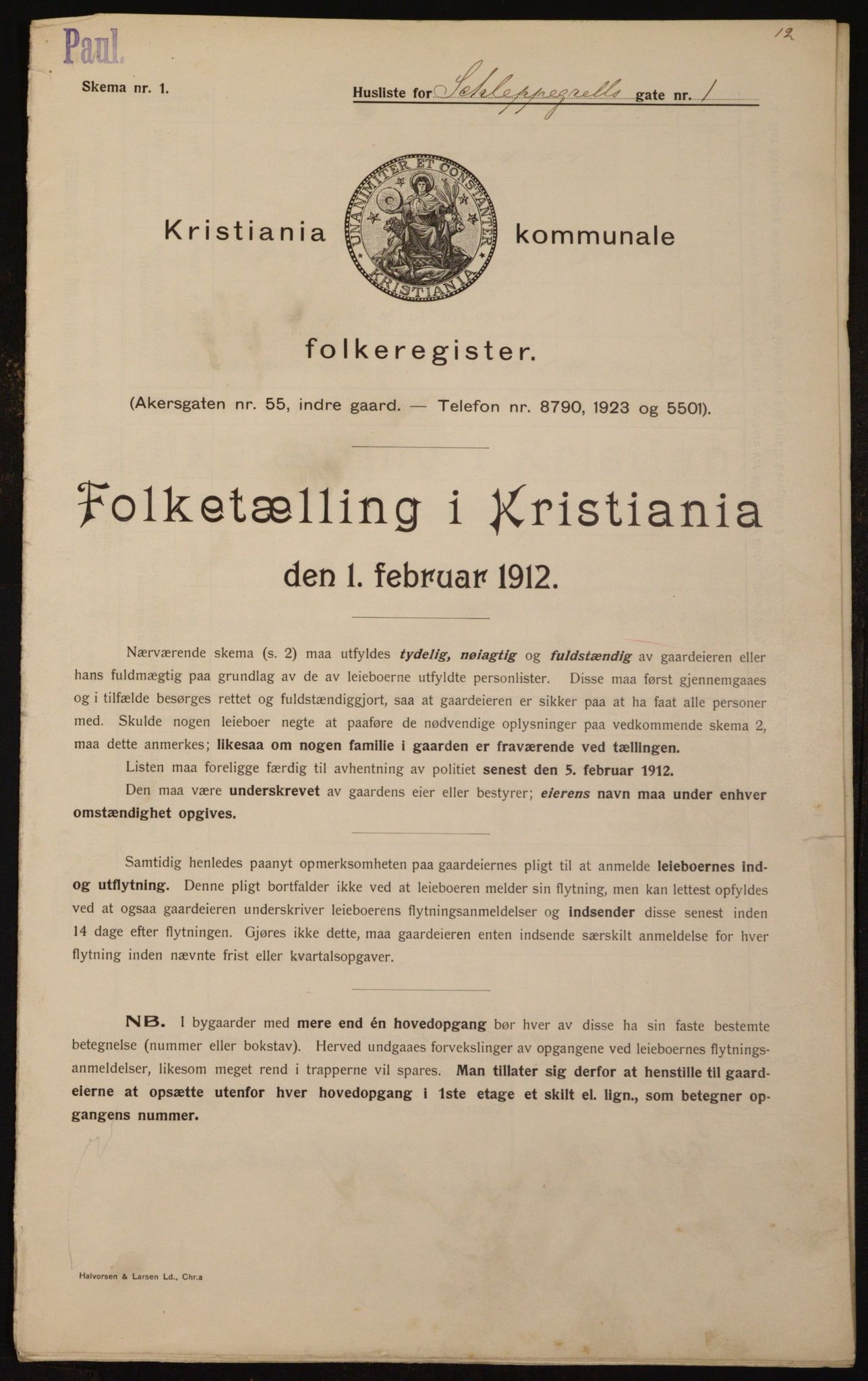 OBA, Municipal Census 1912 for Kristiania, 1912, p. 89816