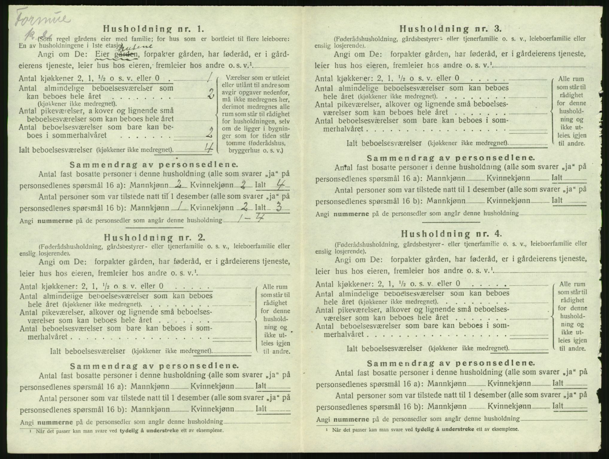 SAT, 1920 census for Tingvoll, 1920, p. 827