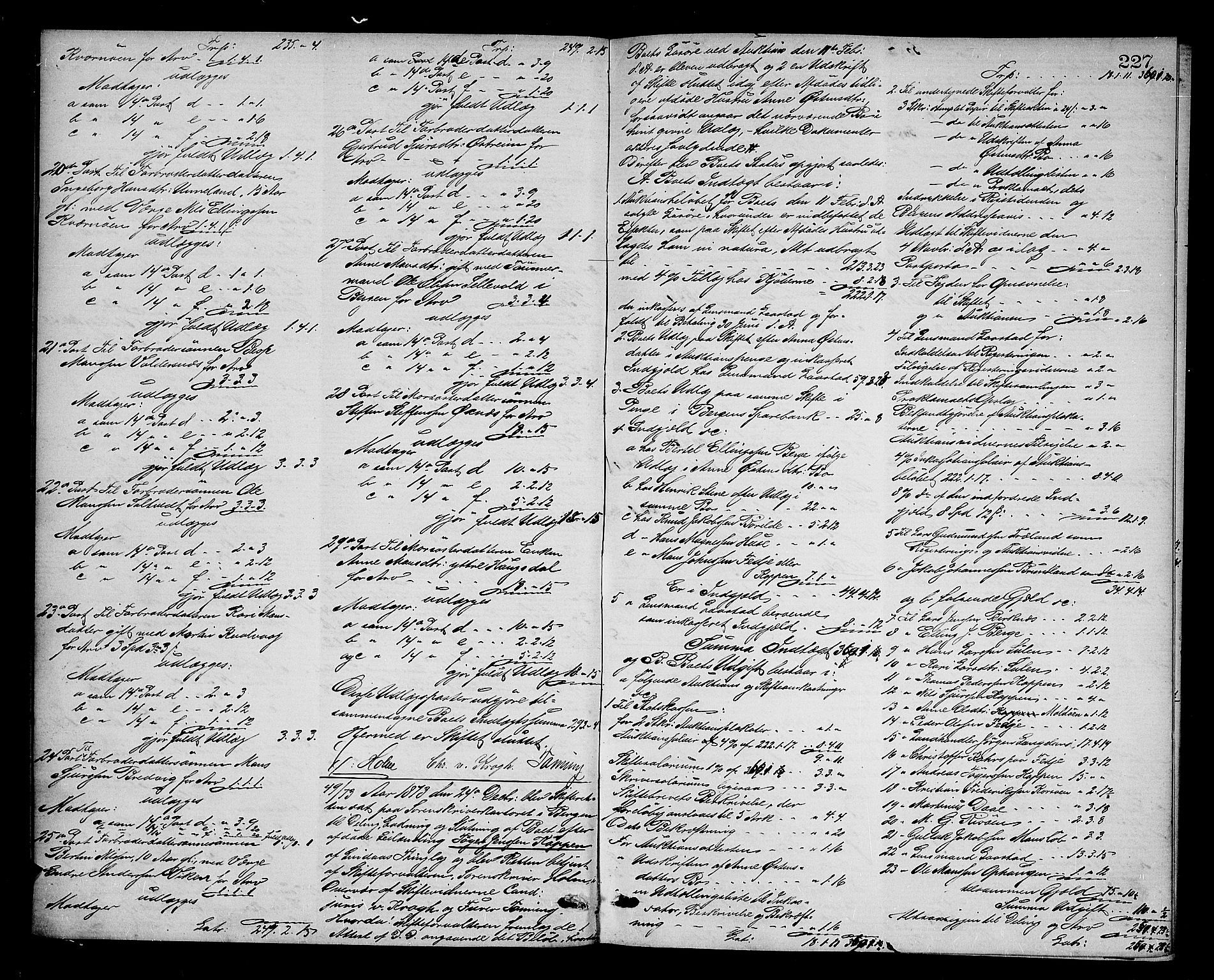 Nordhordland sorenskrivar, AV/SAB-A-2901/1/H/Hd/Hda/L0007: Skifteutlodningsprotokollar, 1869-1874, p. 226b-227a
