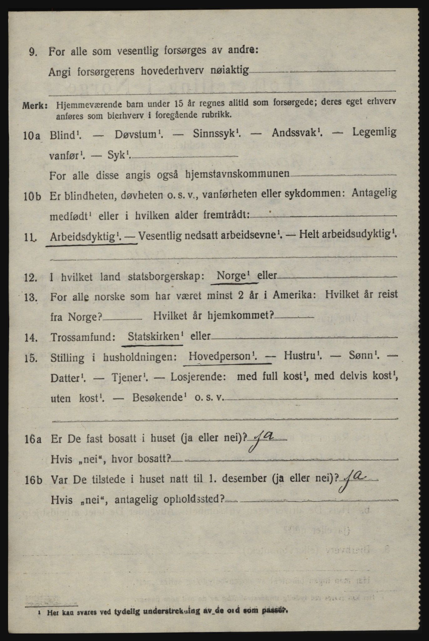 SAO, 1920 census for Berg, 1920, p. 9232