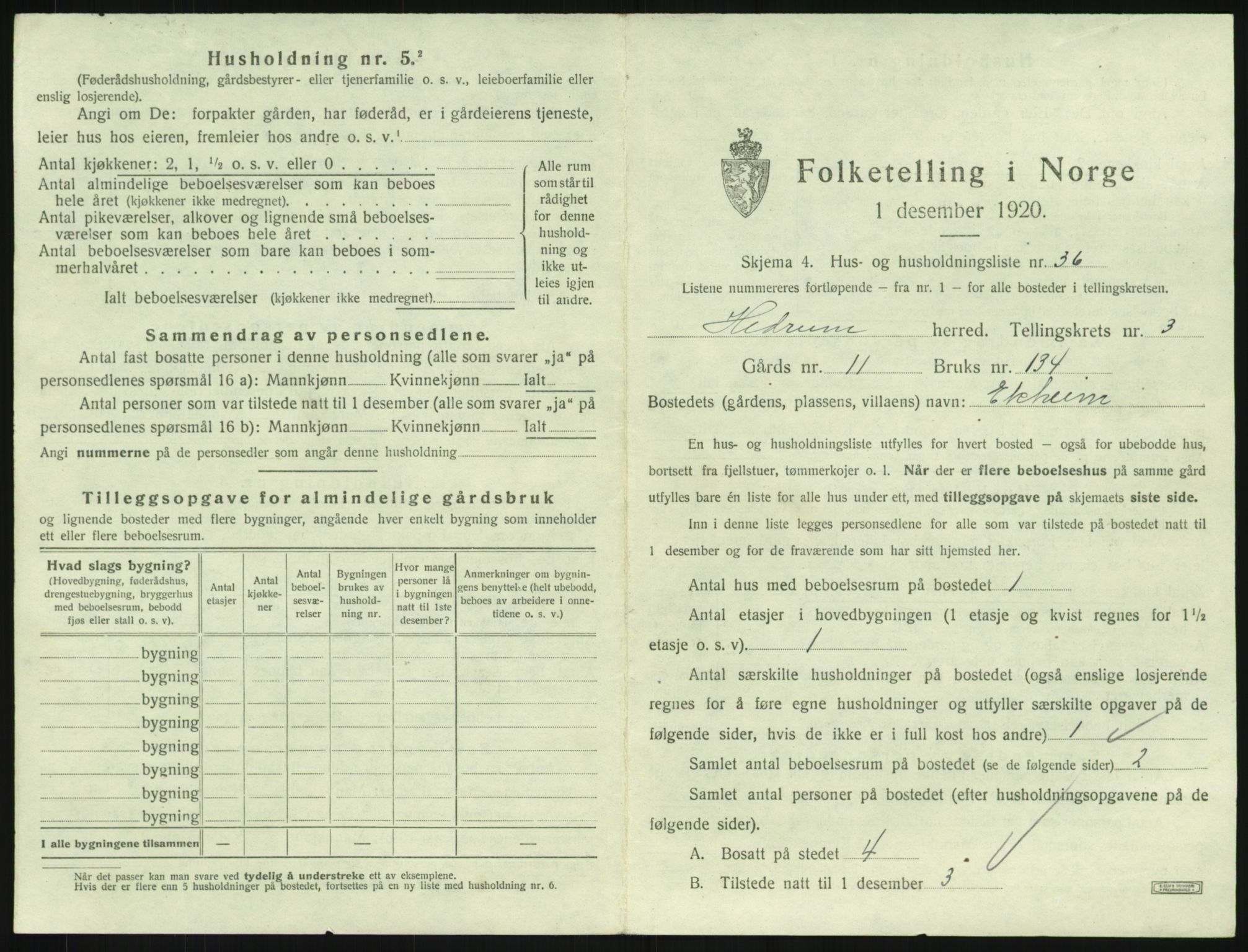 SAKO, 1920 census for Hedrum, 1920, p. 351