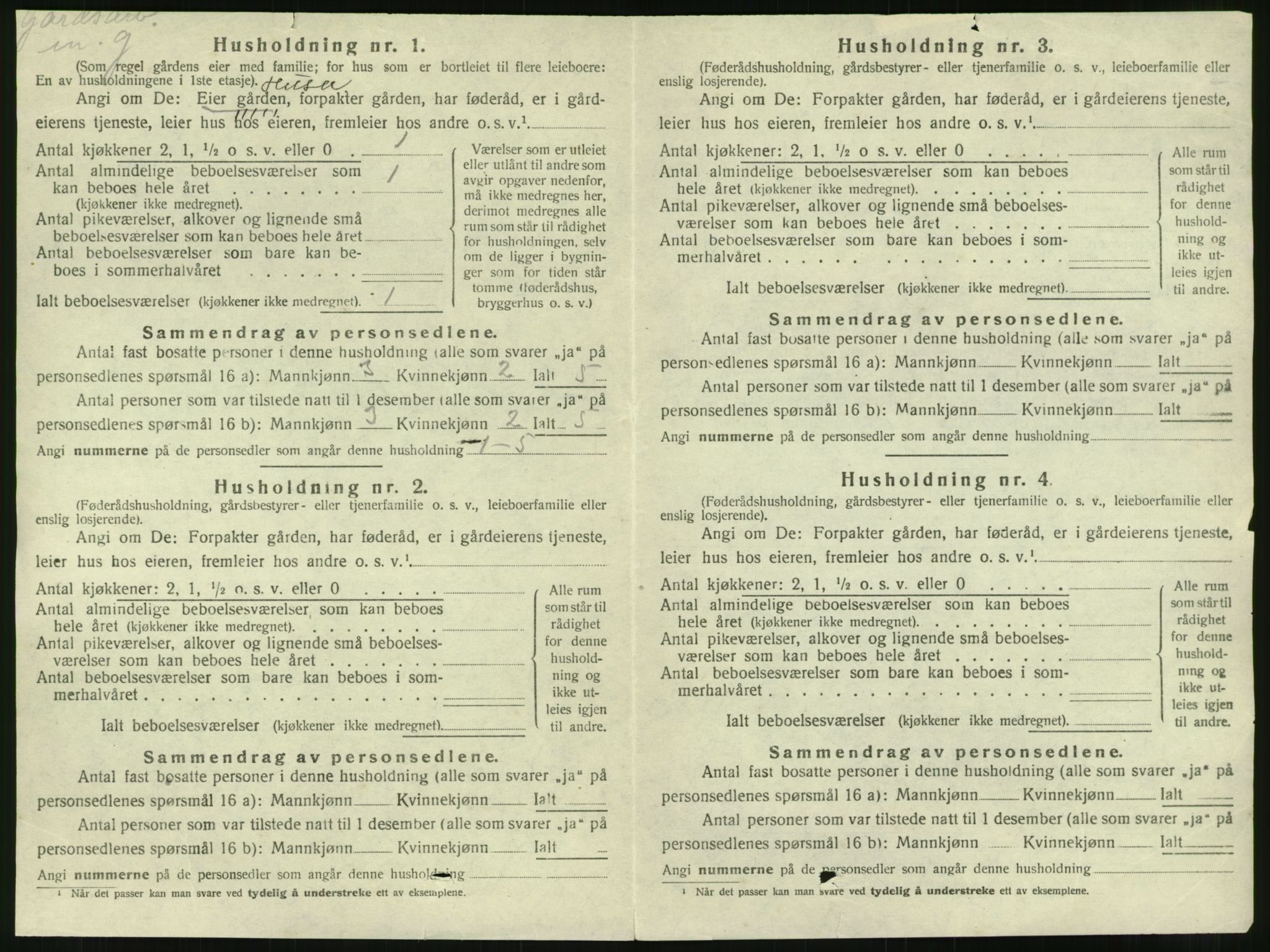 SAT, 1920 census for Frosta, 1920, p. 1017