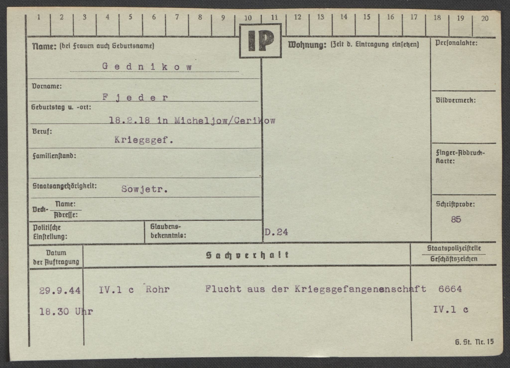 Befehlshaber der Sicherheitspolizei und des SD, RA/RAFA-5969/E/Ea/Eaa/L0003: Register over norske fanger i Møllergata 19: Eng-Hag, 1940-1945, p. 759