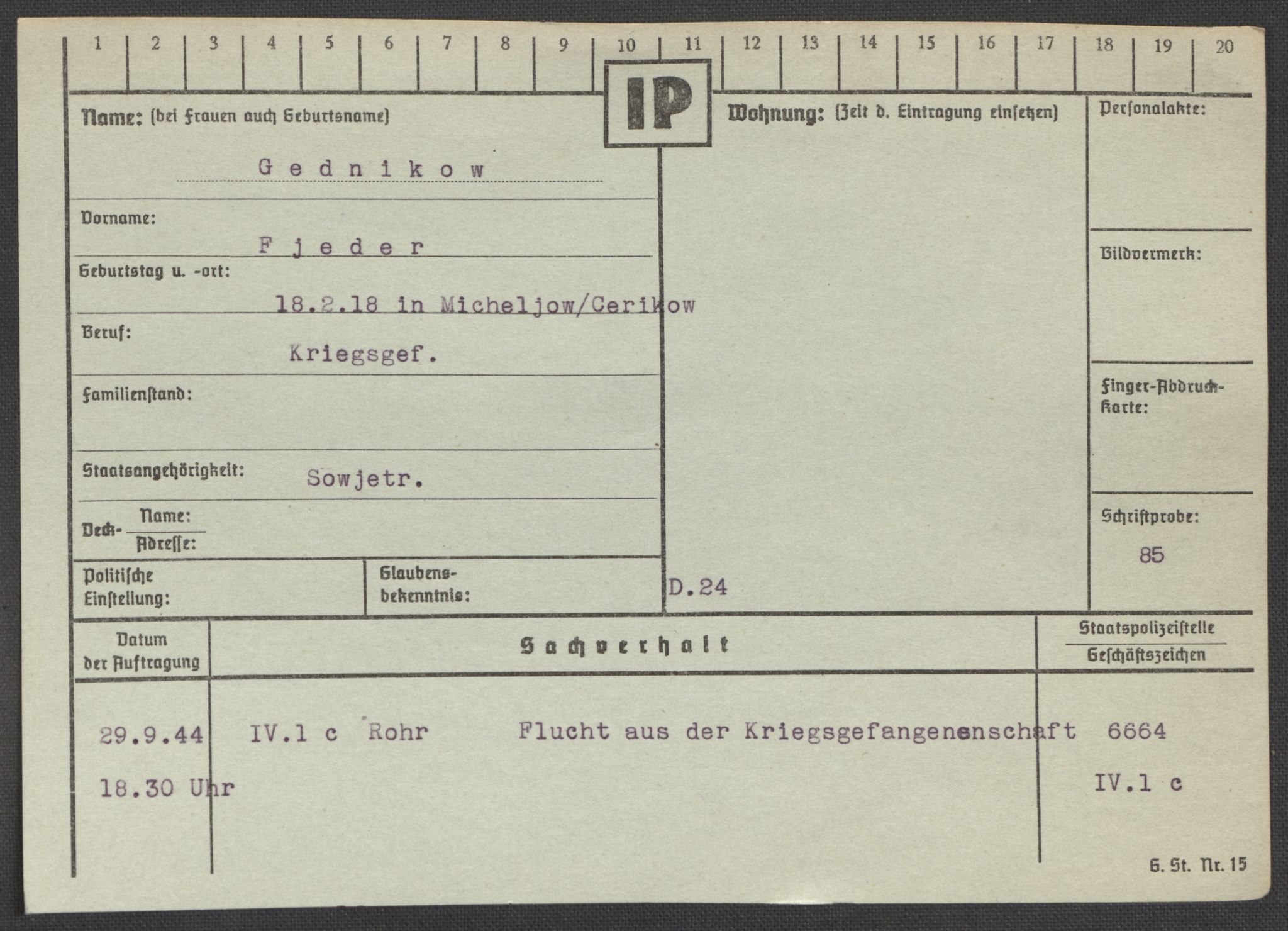 Befehlshaber der Sicherheitspolizei und des SD, AV/RA-RAFA-5969/E/Ea/Eaa/L0003: Register over norske fanger i Møllergata 19: Eng-Hag, 1940-1945, p. 759