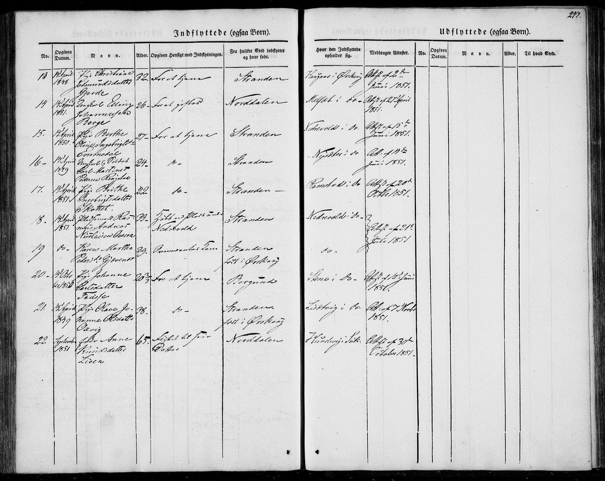 Ministerialprotokoller, klokkerbøker og fødselsregistre - Møre og Romsdal, AV/SAT-A-1454/522/L0312: Parish register (official) no. 522A07, 1843-1851, p. 217