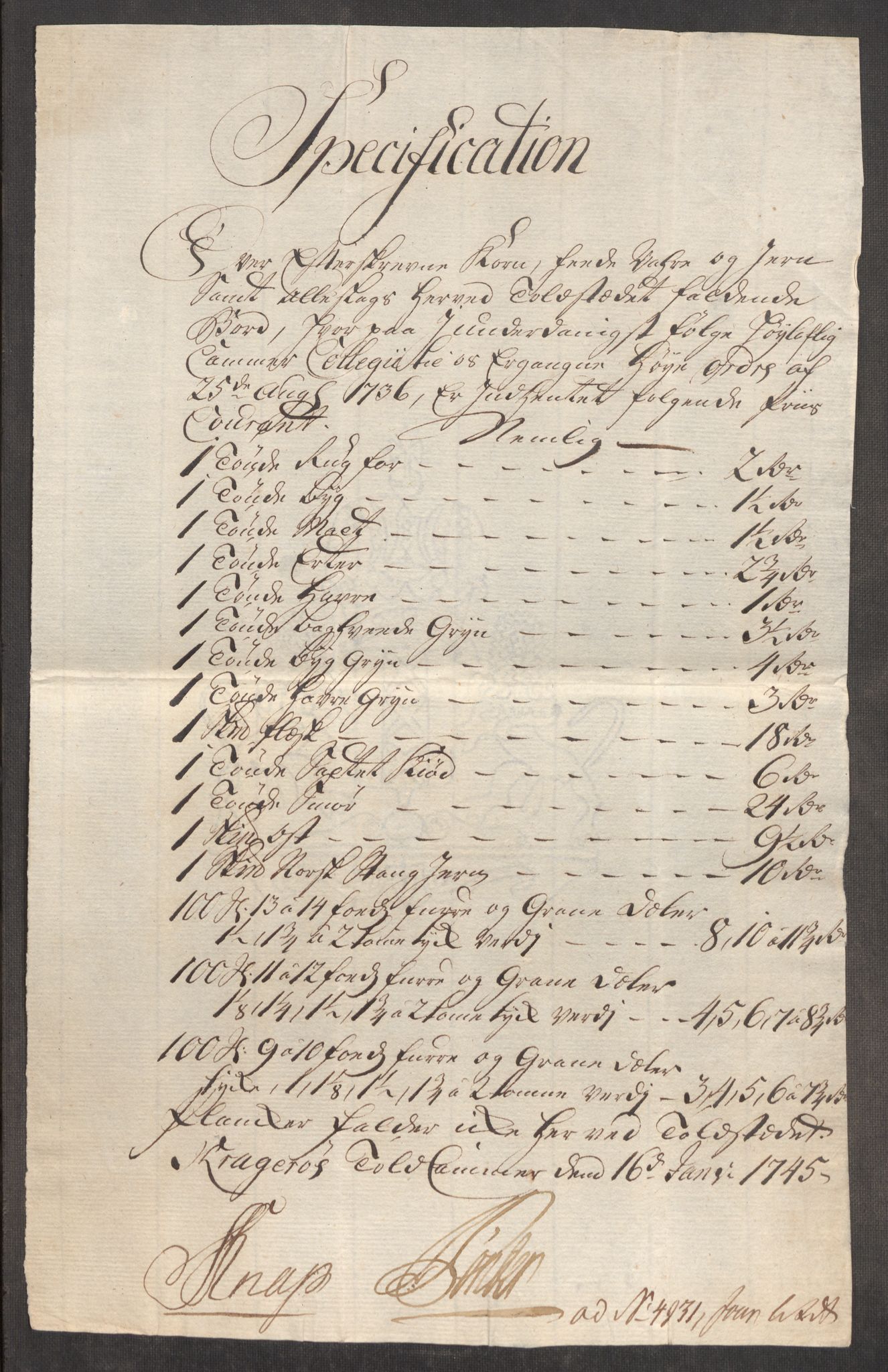 Rentekammeret inntil 1814, Realistisk ordnet avdeling, RA/EA-4070/Oe/L0003: [Ø1]: Priskuranter, 1745-1748, p. 134