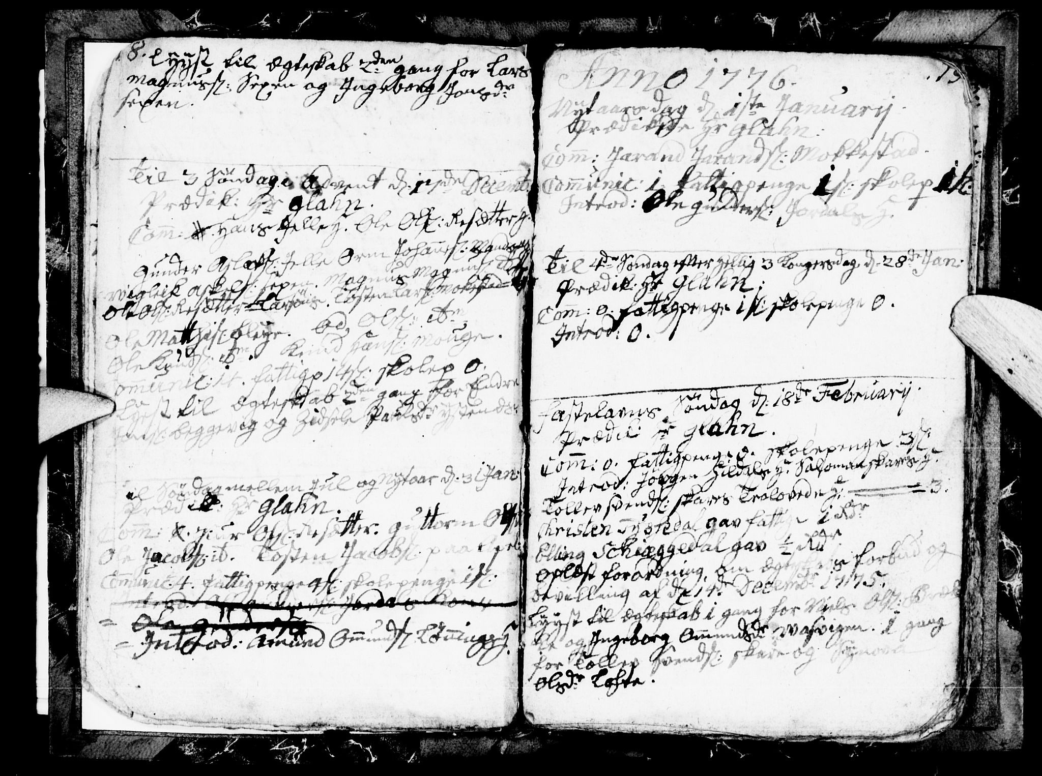 Odda Sokneprestembete, AV/SAB-A-77201/H/Hab: Parish register (copy) no. A 1, 1775-1778, p. 18-19