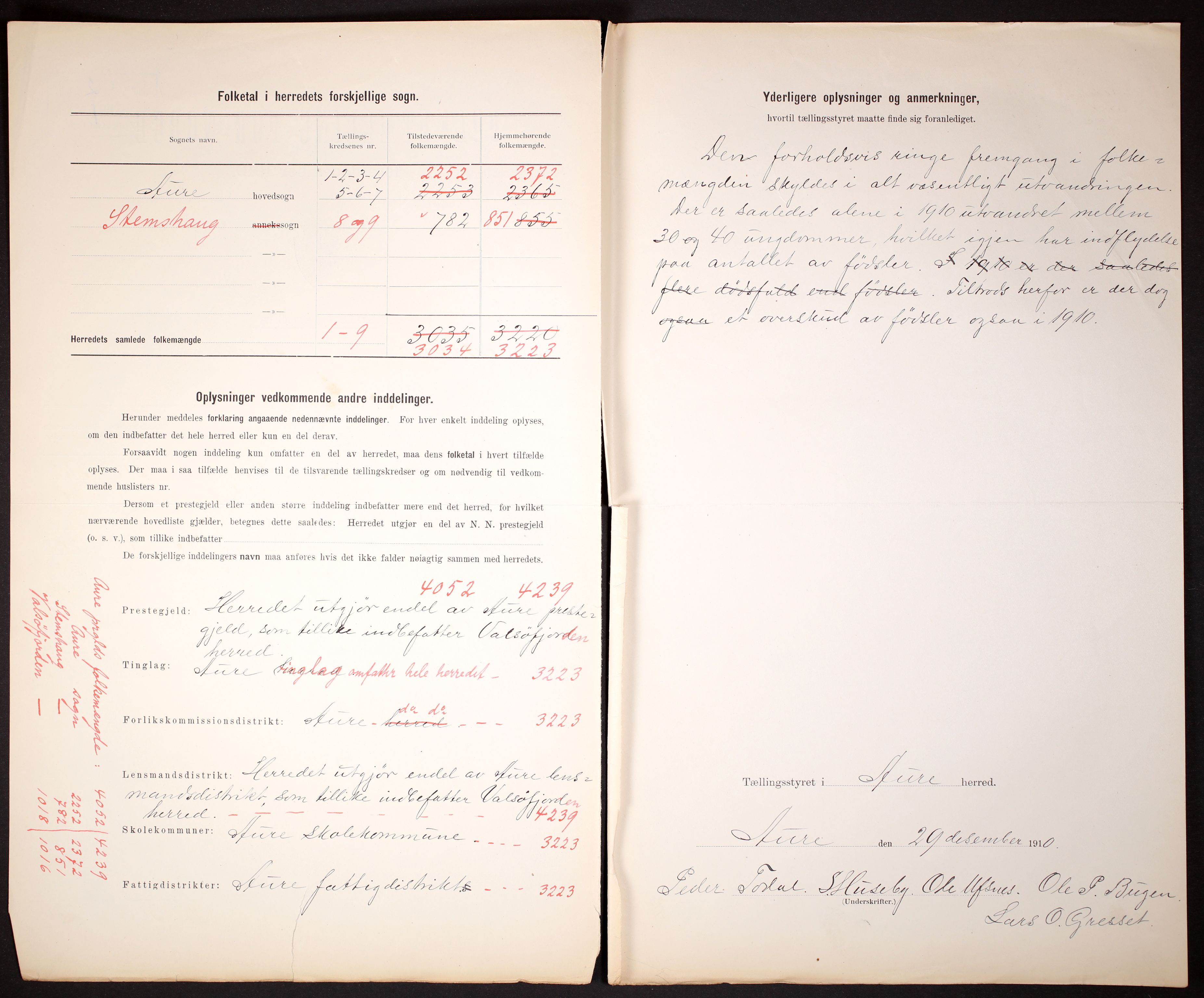 RA, 1910 census for Aure, 1910, p. 3