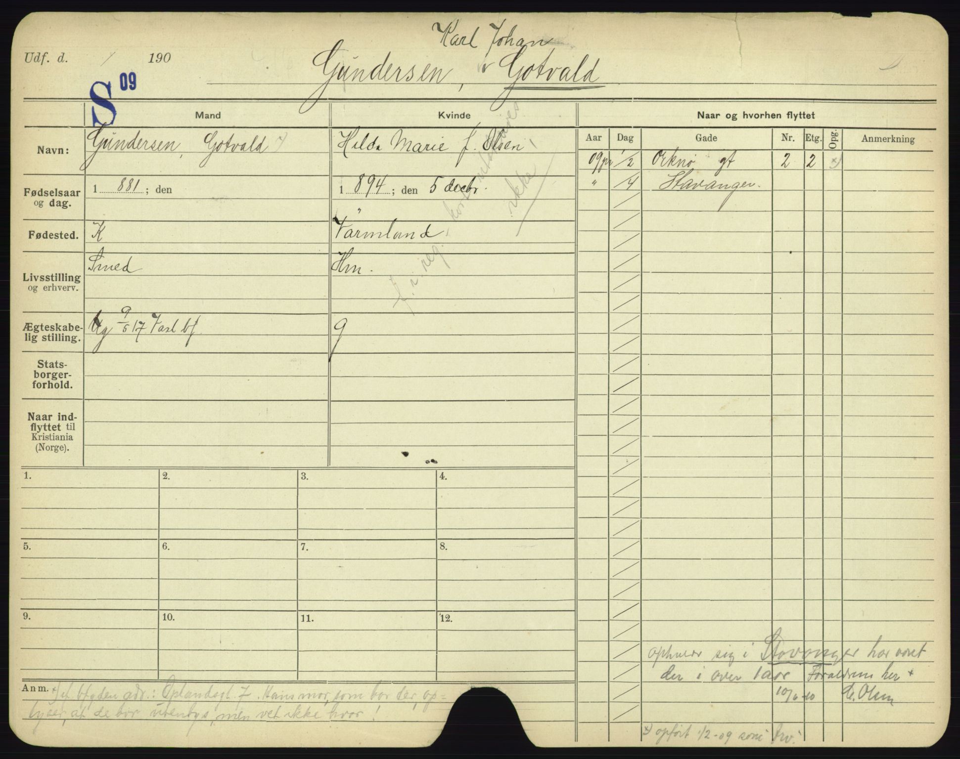 Oslo folkeregister, Registerkort, AV/SAO-A-11715/F/Fa/Fac/L0003: Menn, 1906-1914, p. 818a