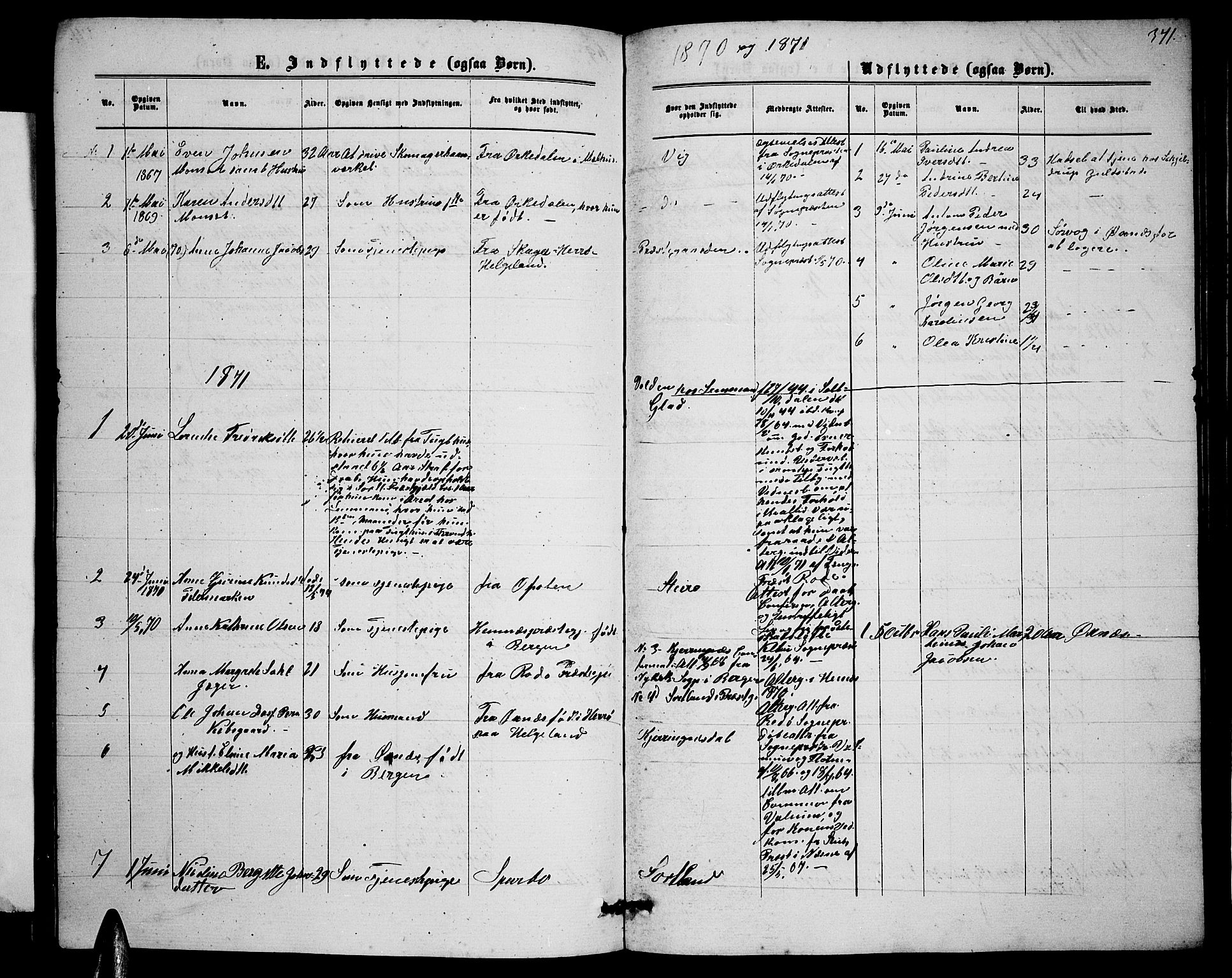 Ministerialprotokoller, klokkerbøker og fødselsregistre - Nordland, AV/SAT-A-1459/895/L1381: Parish register (copy) no. 895C03, 1864-1885, p. 341